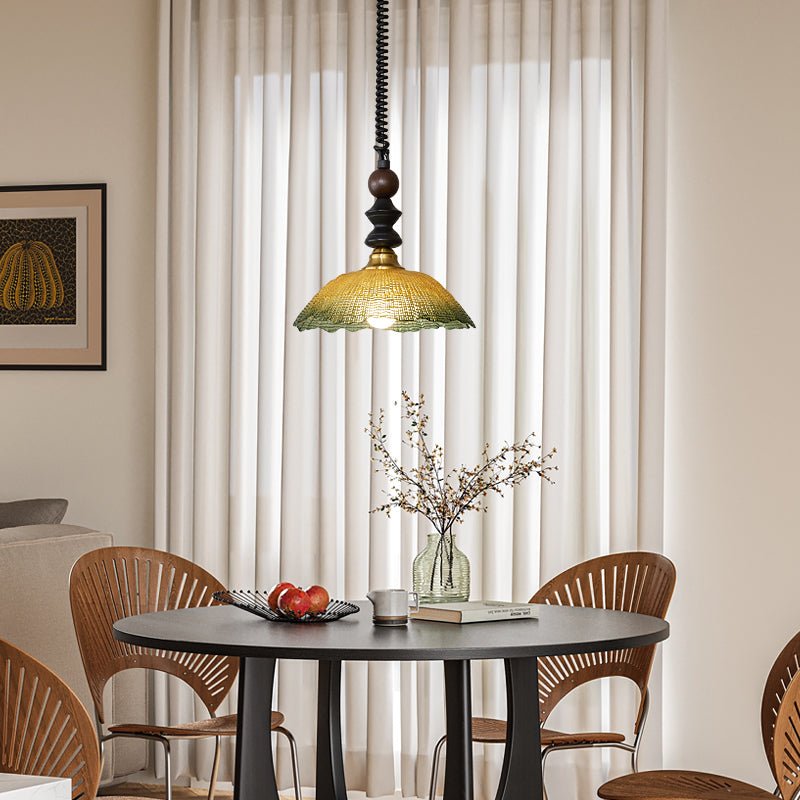 Nydoreth Elegance Vintage Art Wood Pendant Lamp-Neutral Decor