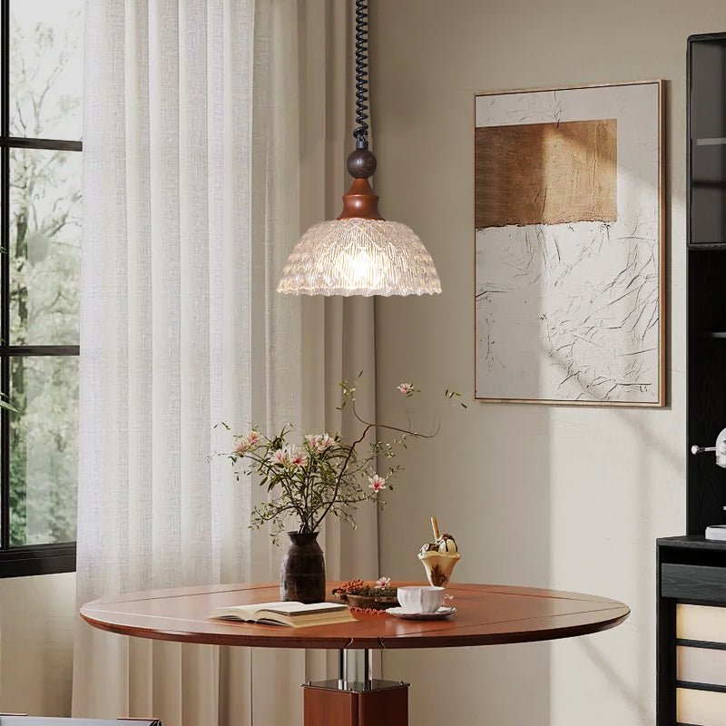 Nydoreth Elegance Vintage Art Wood Pendant Lamp-Neutral Decor