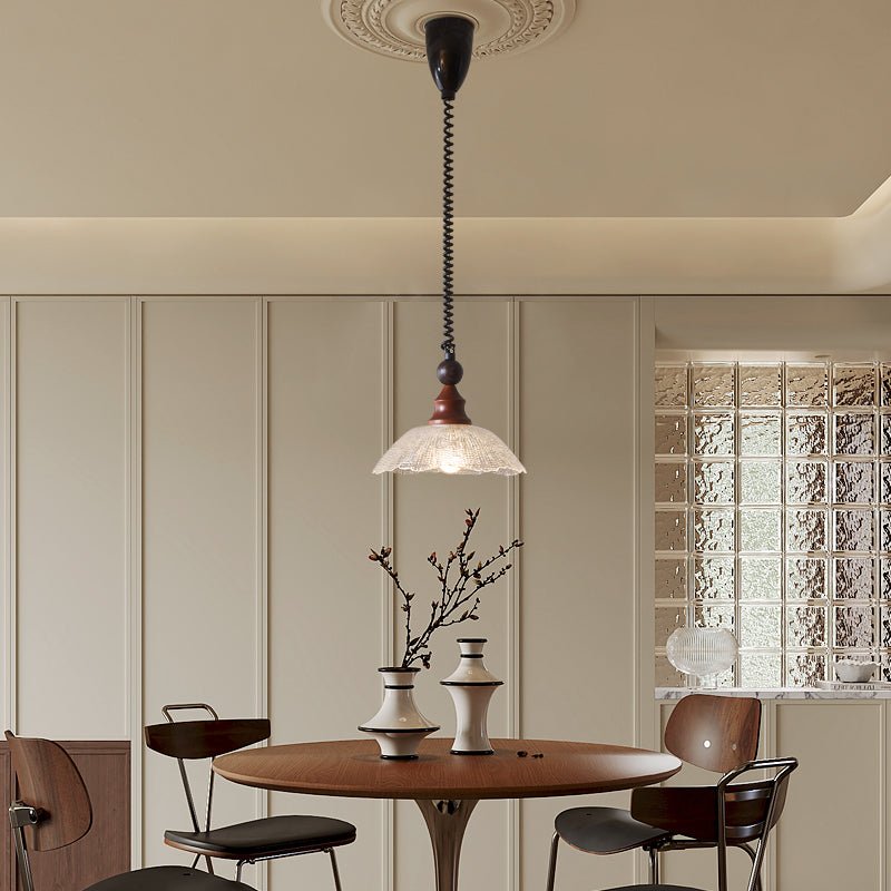 Nydoreth Elegance Vintage Art Wood Pendant Lamp-Neutral Decor