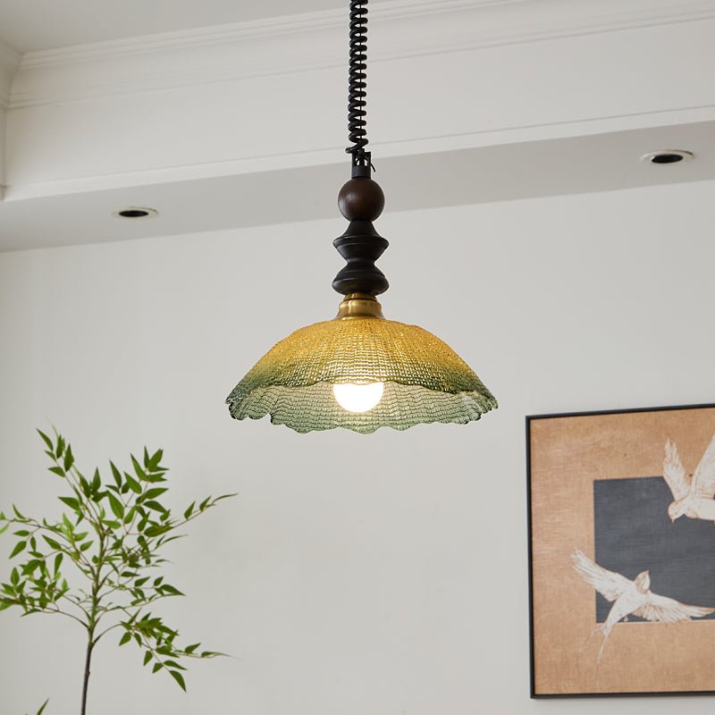 Nydoreth Elegance Vintage Art Wood Pendant Lamp-Neutral Decor