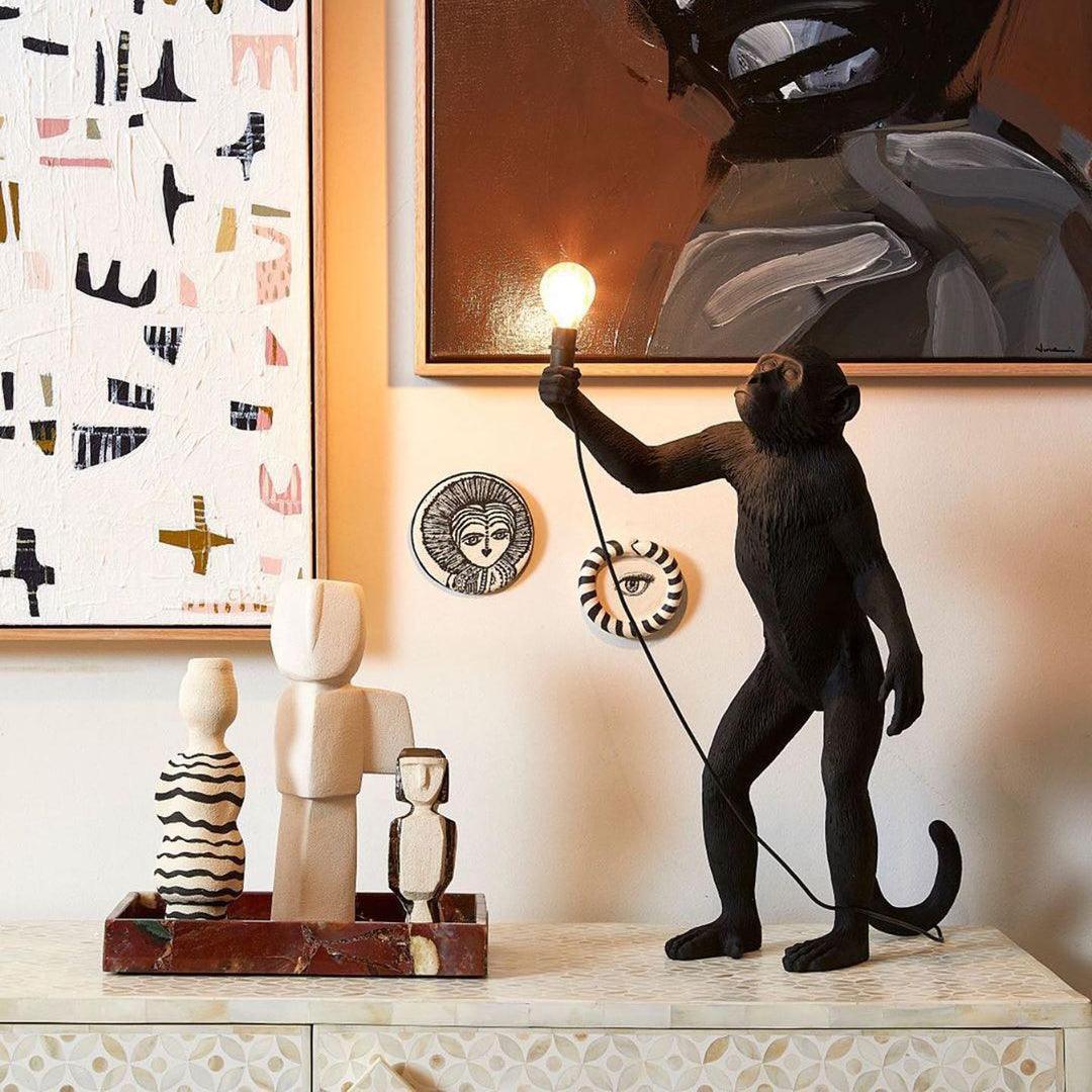 Riven Resin Whimsical Table Lamp-Neutral Decor