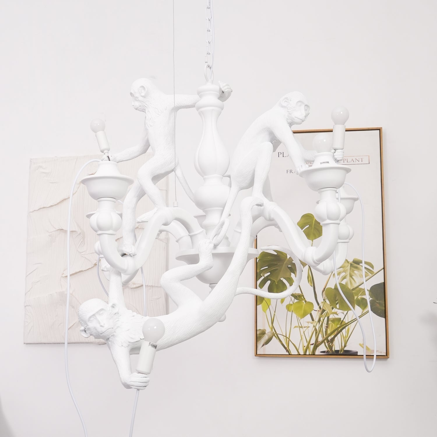 Tixor Chandelier Monkey Black Playful Sculpture-Neutral Decor
