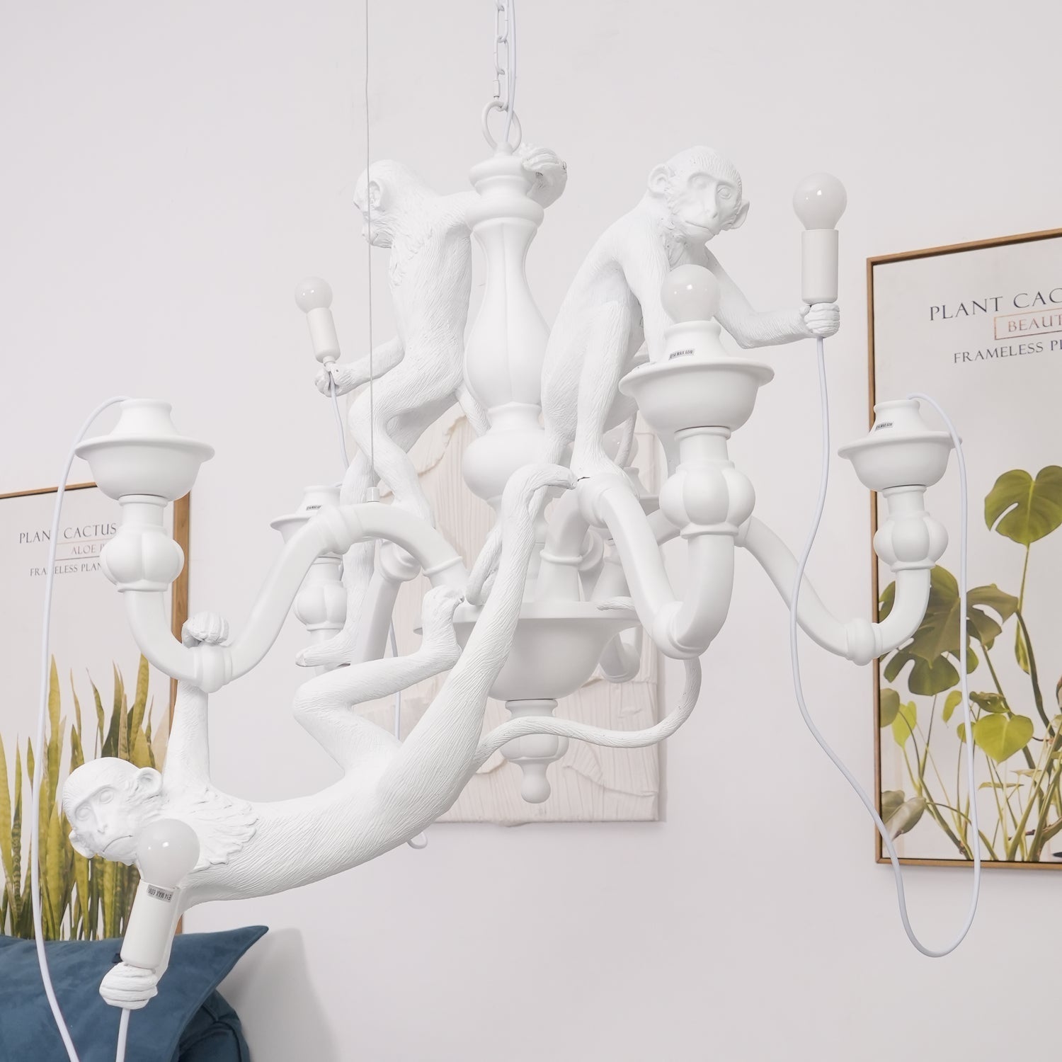 Tixor Chandelier Monkey Black Playful Sculpture-Neutral Decor