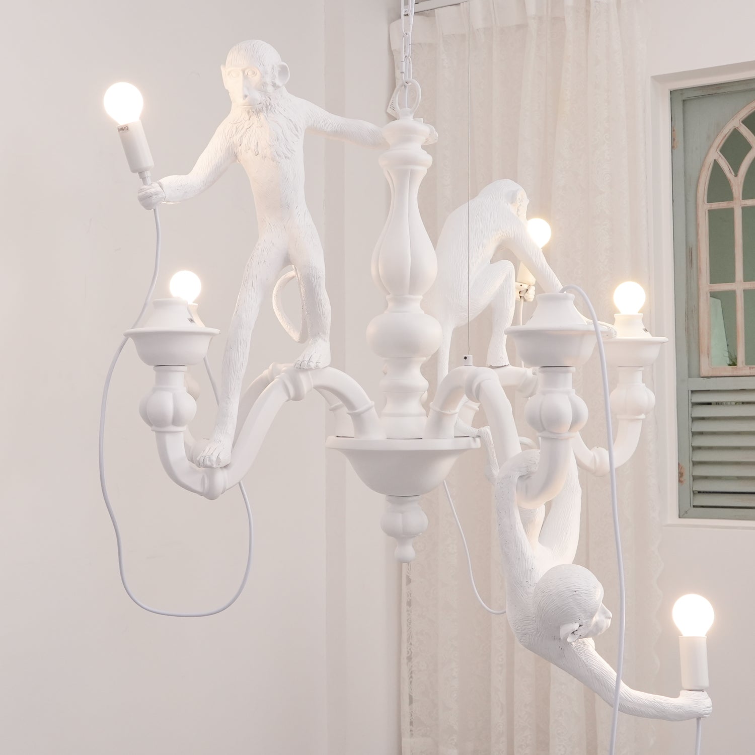 Tixor Chandelier Monkey Black Playful Sculpture-Neutral Decor