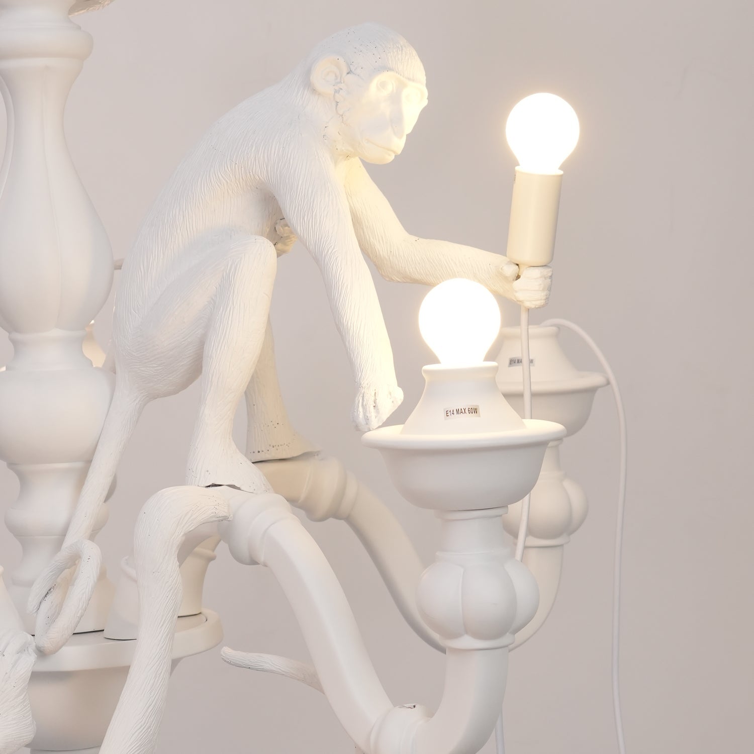 Tixor Chandelier Monkey Black Playful Sculpture-Neutral Decor