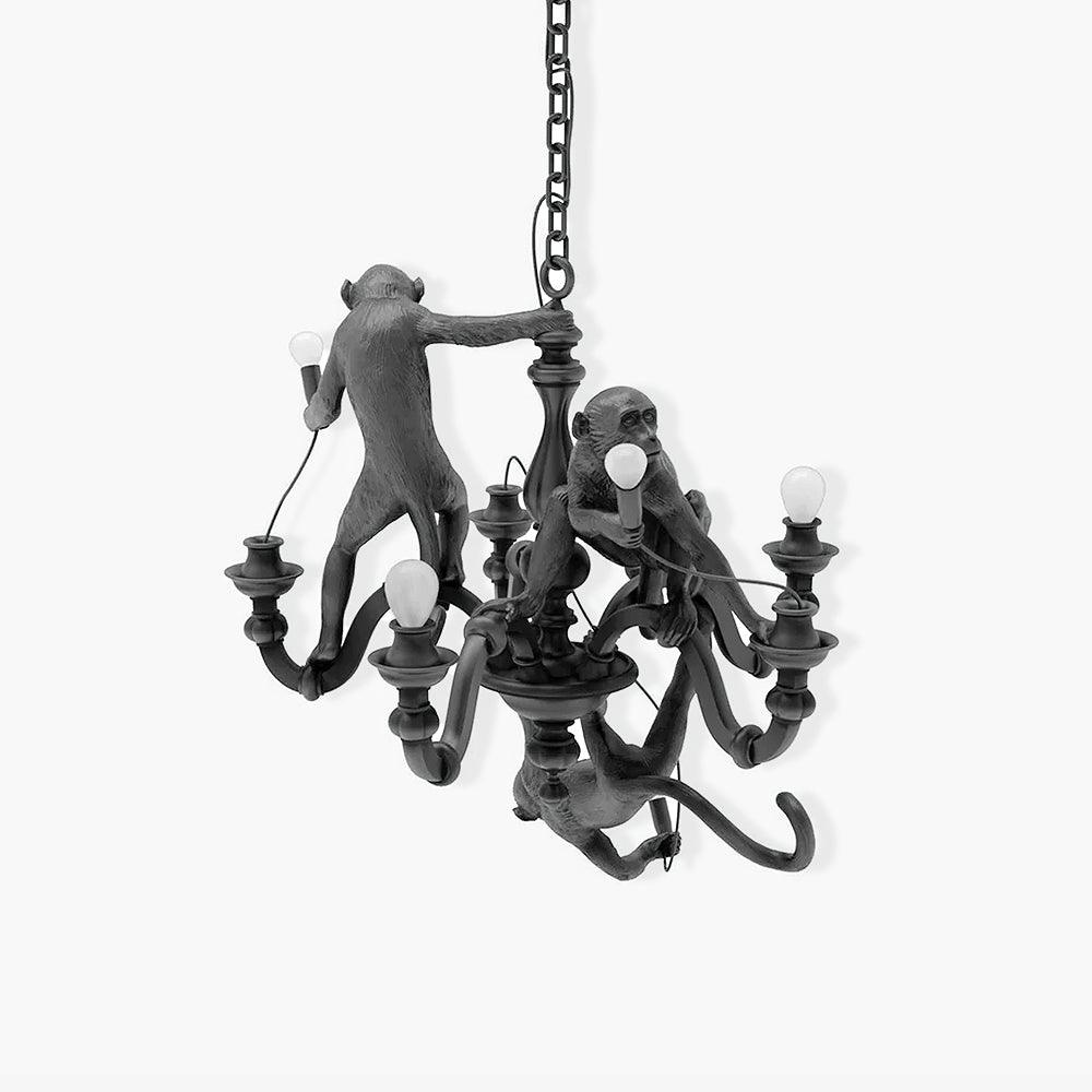 Tixor Chandelier Monkey Black Playful Sculpture-Neutral Decor