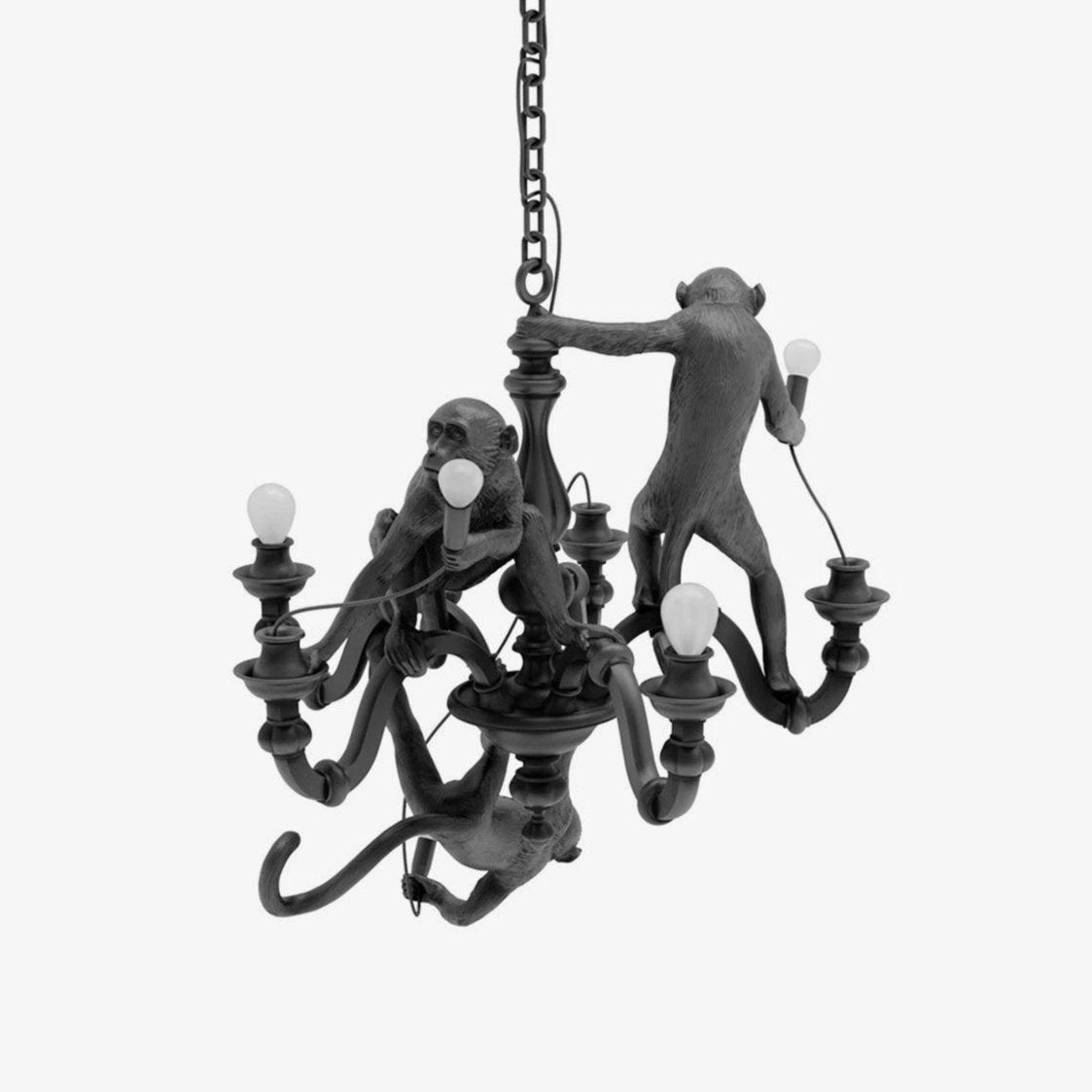 Tixor Chandelier Monkey Black Playful Sculpture-Neutral Decor