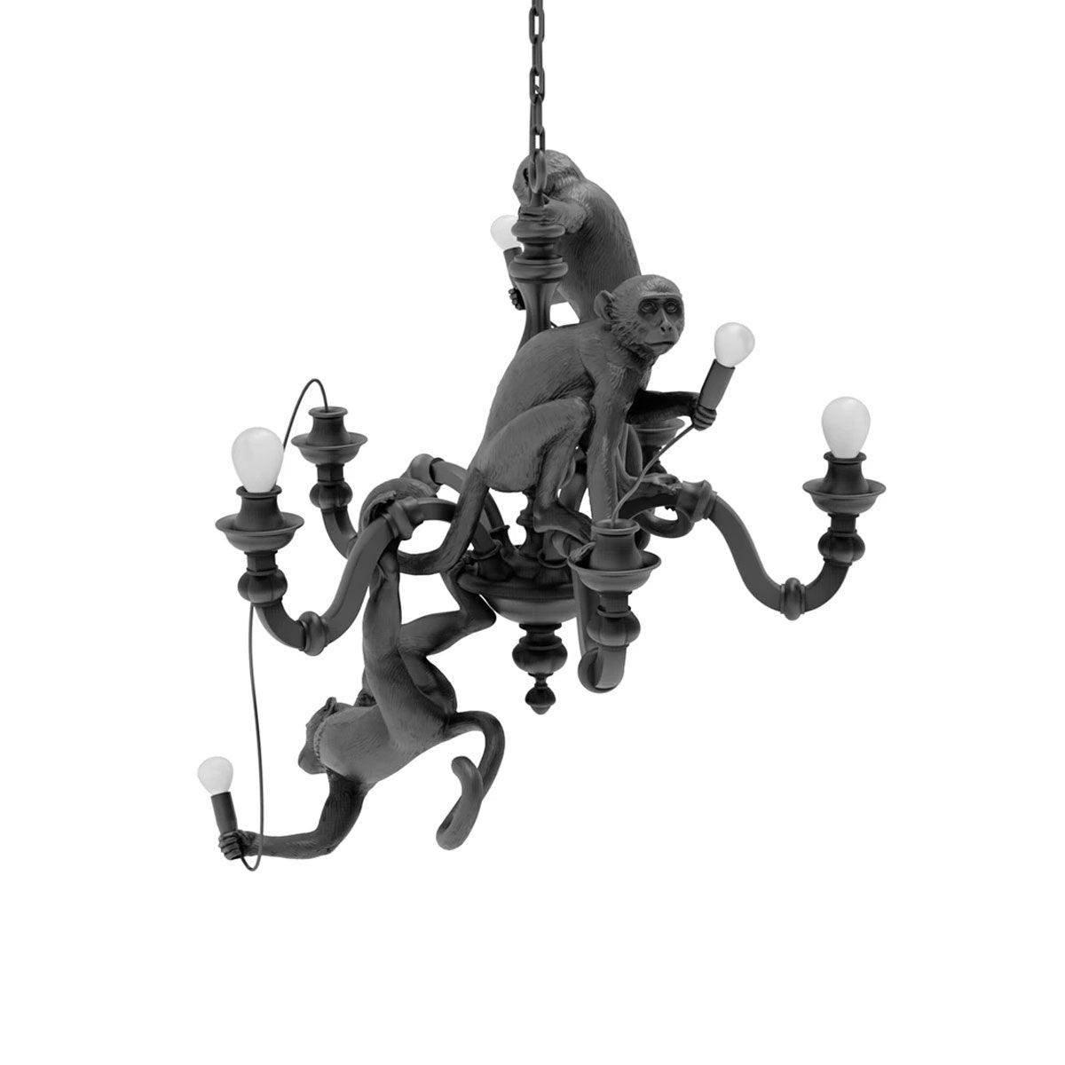 Tixor Chandelier Monkey Black Playful Sculpture-Neutral Decor