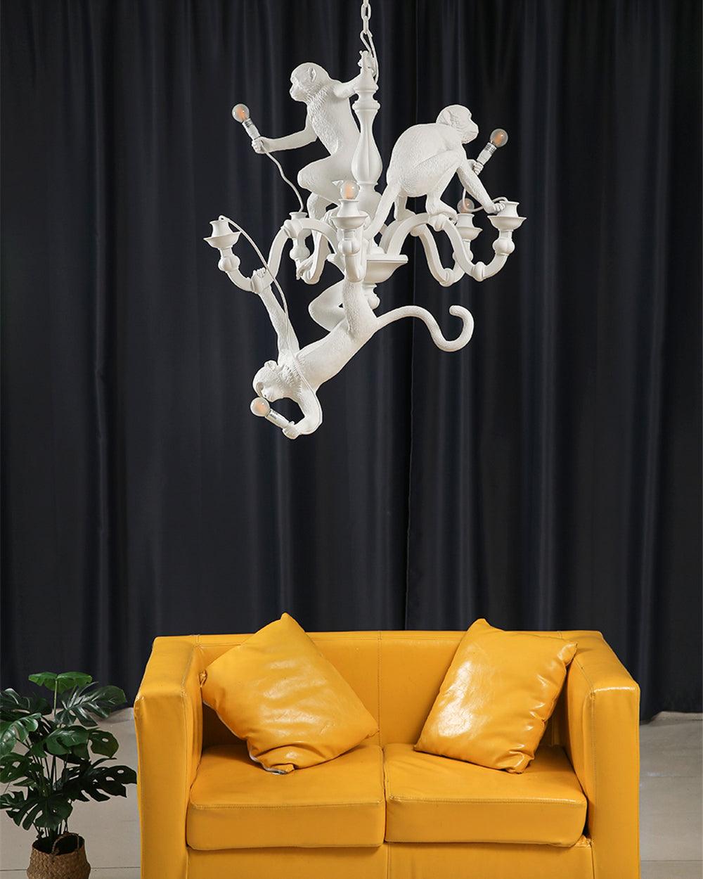 Tixor Chandelier Monkey Black Playful Sculpture-Neutral Decor