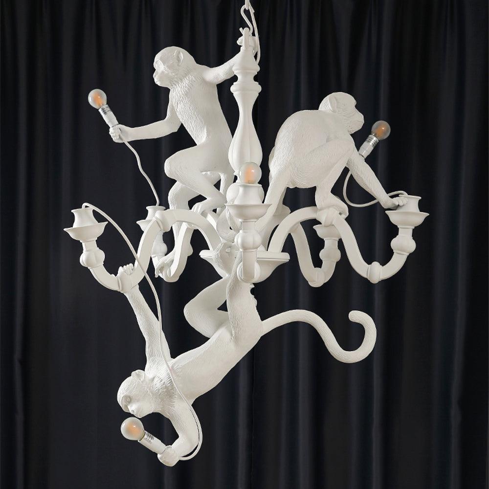 Tixor Chandelier Monkey Black Playful Sculpture-Neutral Decor