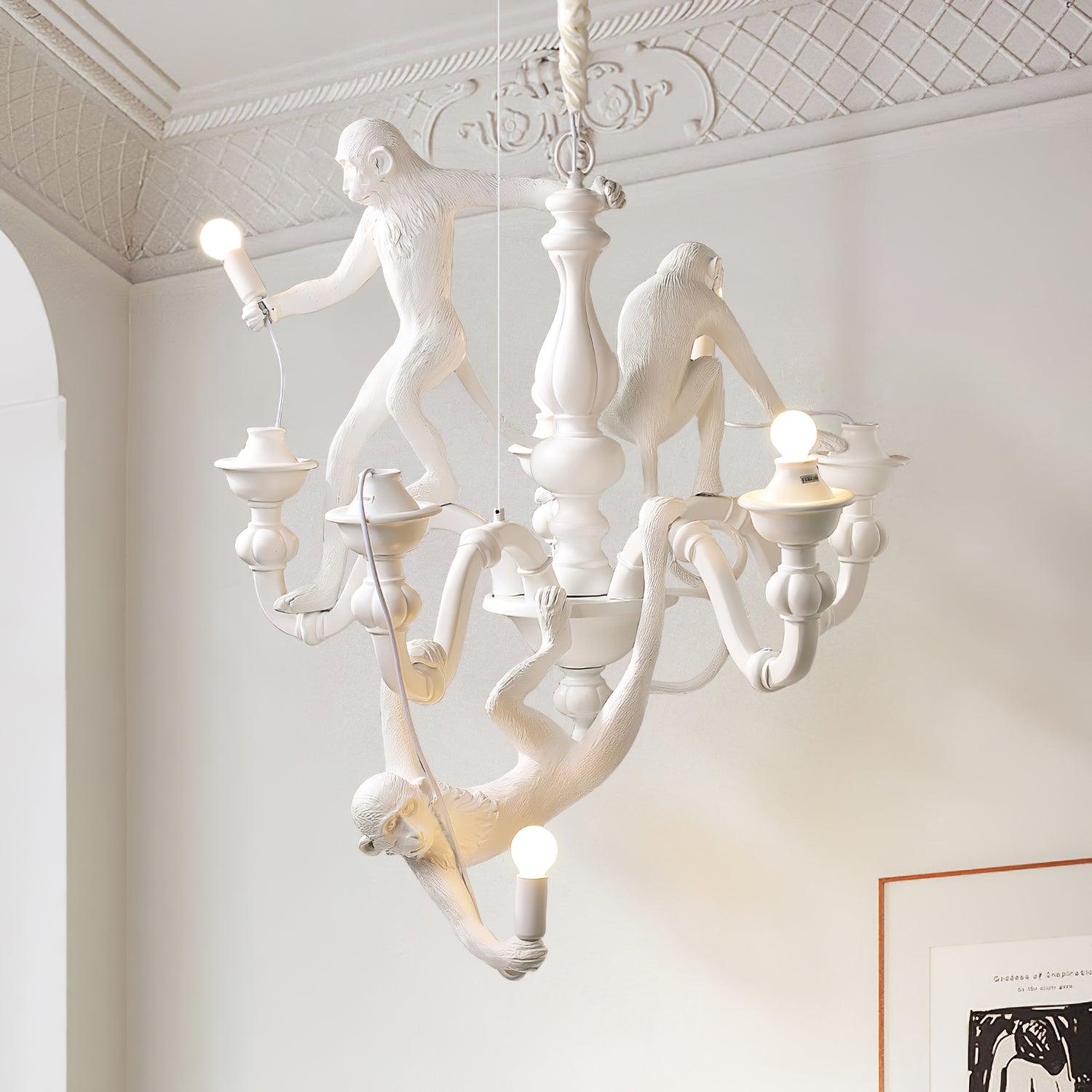 Tixor Chandelier Monkey Black Playful Sculpture-Neutral Decor