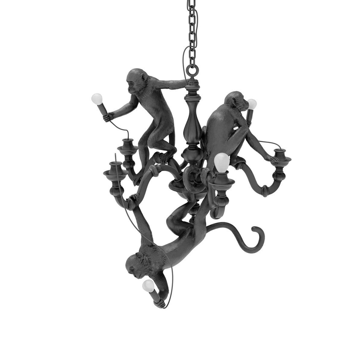 Tixor Chandelier Monkey Black Playful Sculpture-Neutral Decor