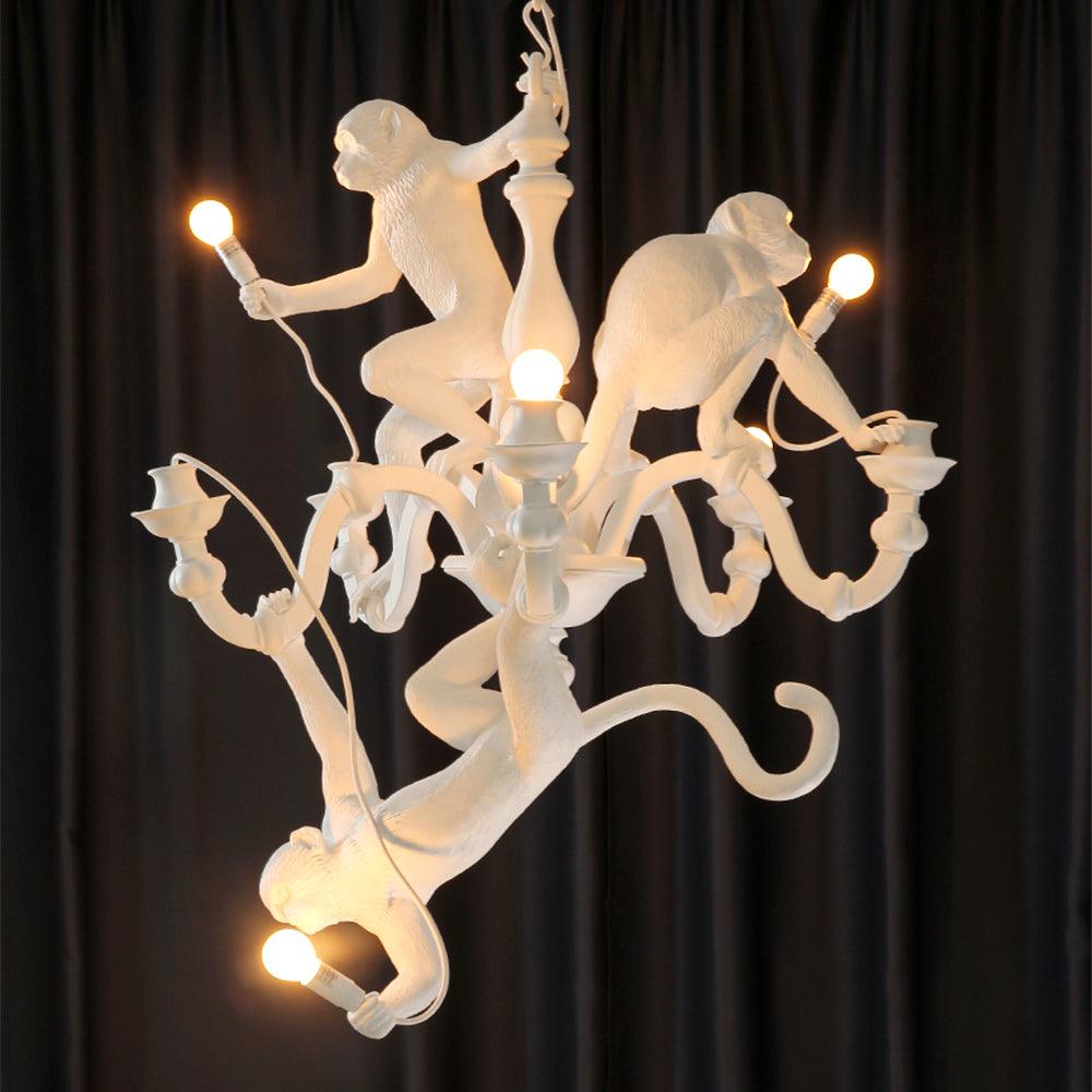 Tixor Chandelier Monkey Black Playful Sculpture-Neutral Decor