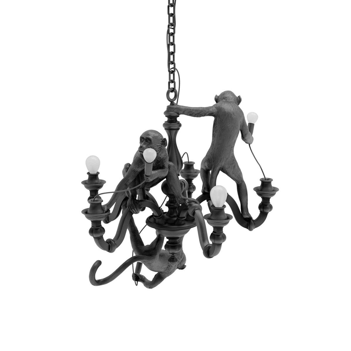 Tixor Chandelier Monkey Black Playful Sculpture-Neutral Decor