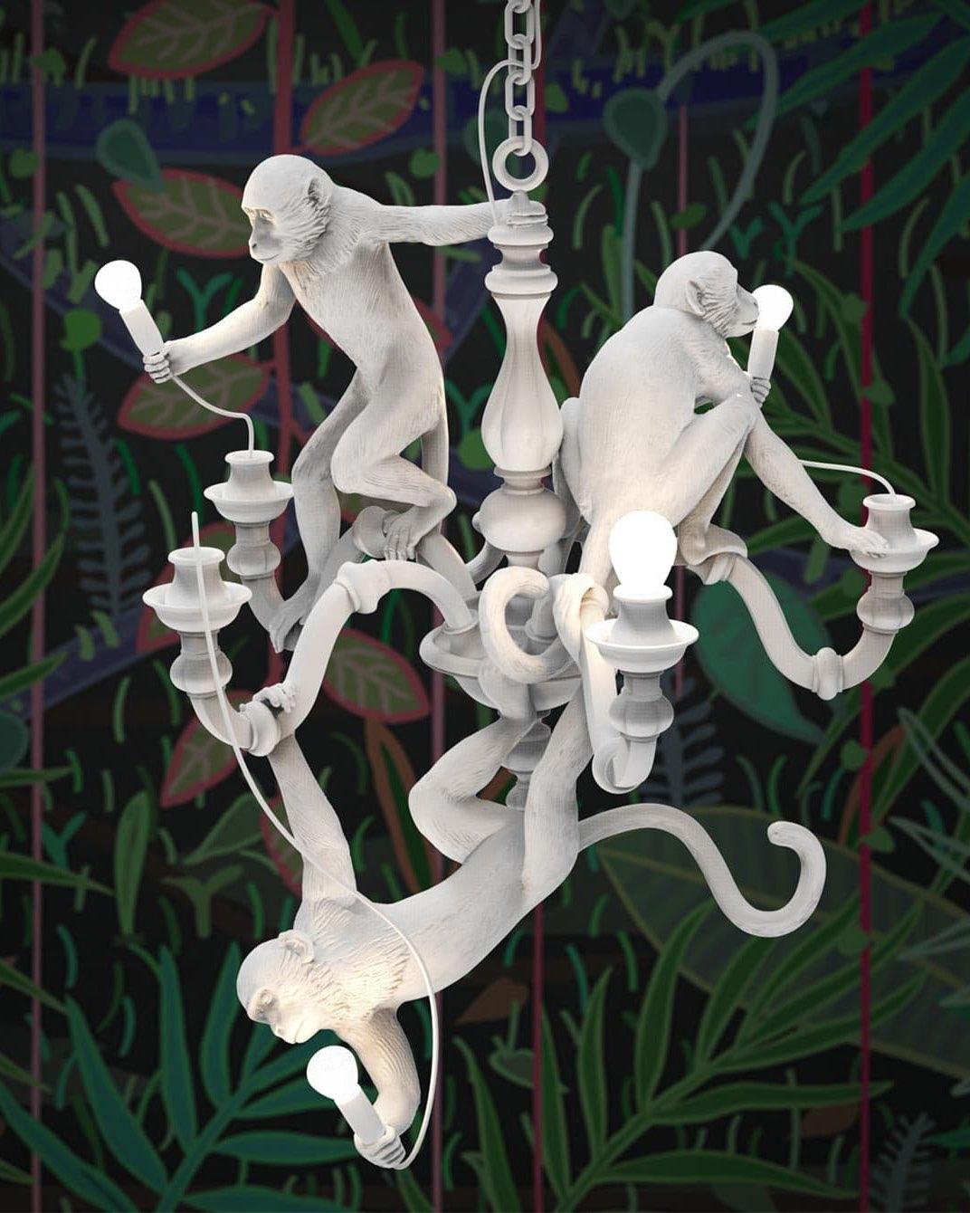 Tixor Chandelier Monkey Black Playful Sculpture-Neutral Decor