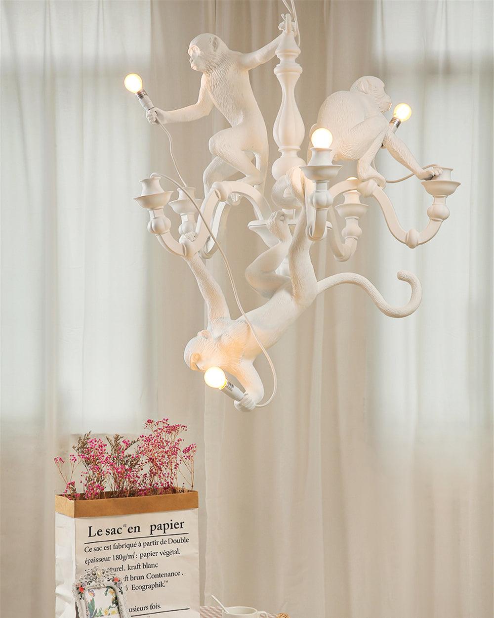 Tixor Chandelier Monkey Black Playful Sculpture-Neutral Decor
