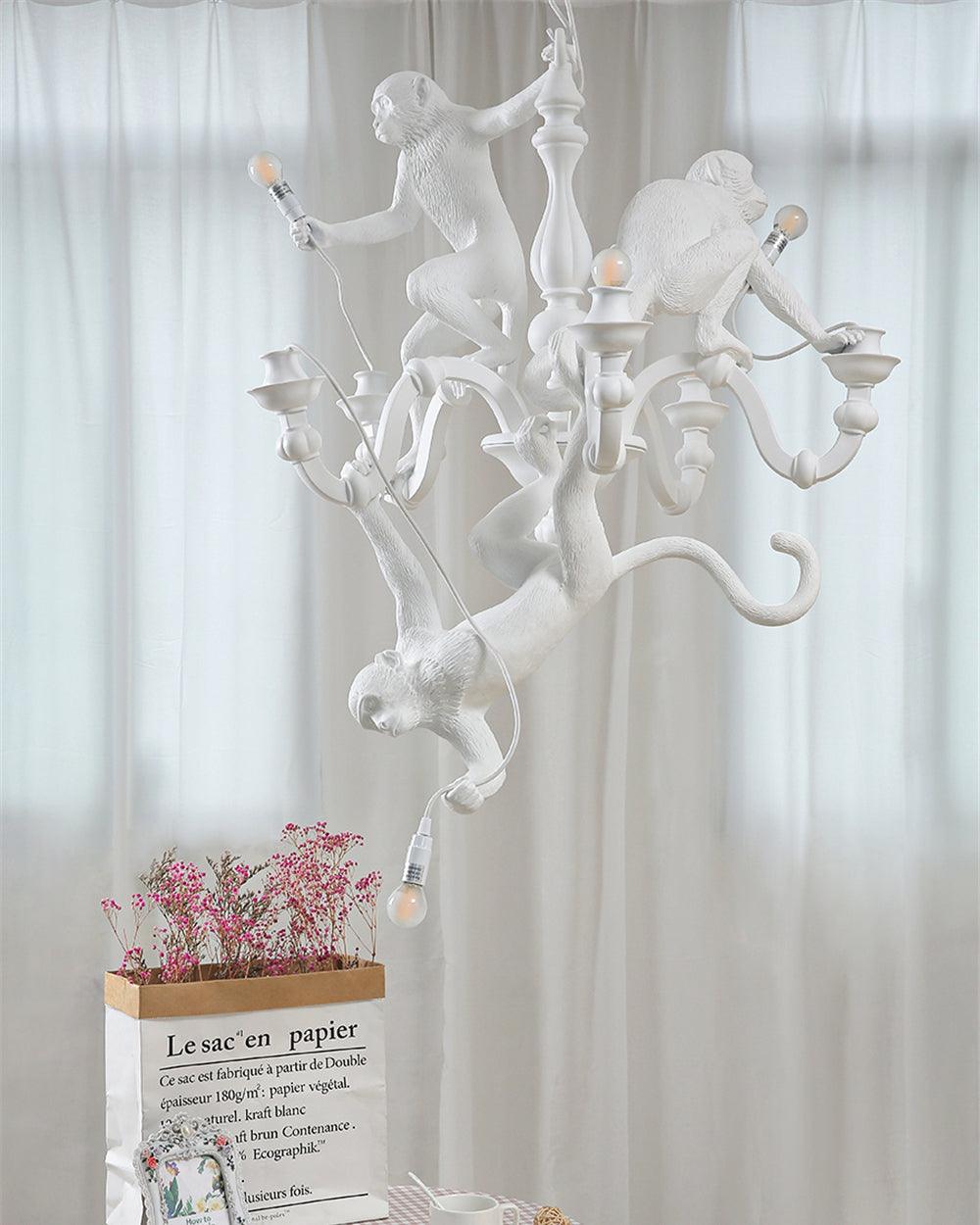Tixor Chandelier Monkey Black Playful Sculpture-Neutral Decor
