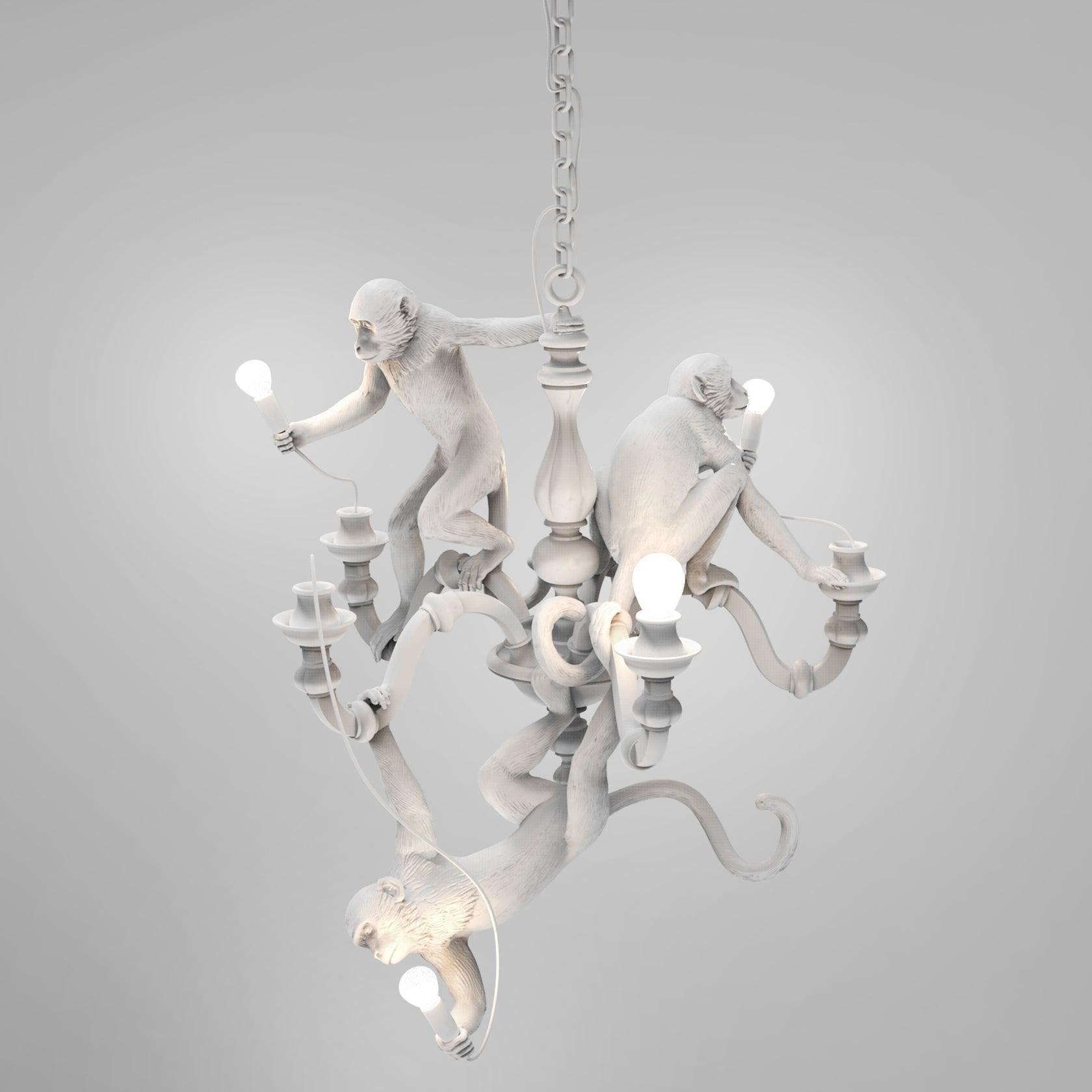 Tixor Chandelier Monkey Black Playful Sculpture-Neutral Decor