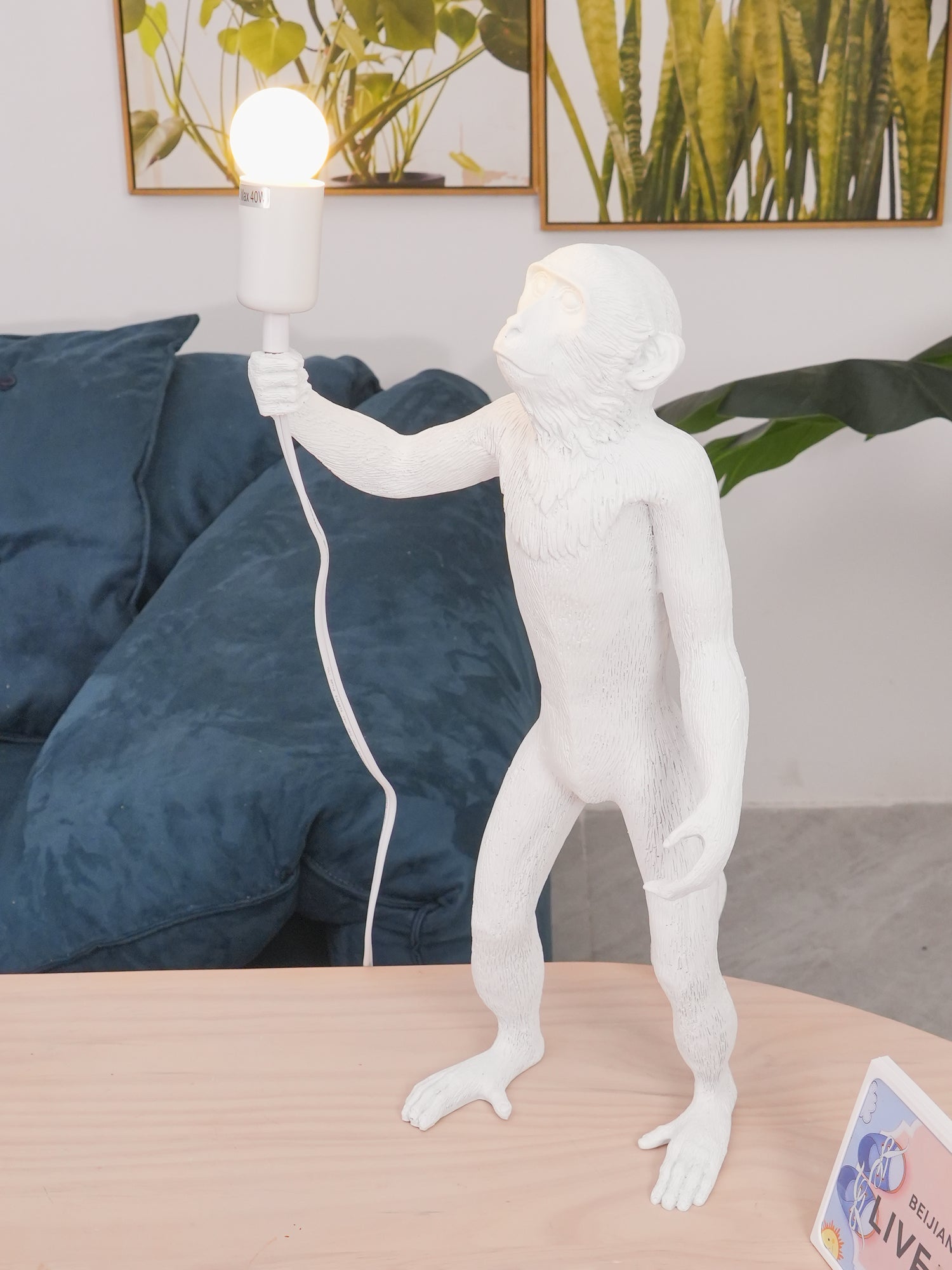 Riven Resin Whimsical Table Lamp-Neutral Decor