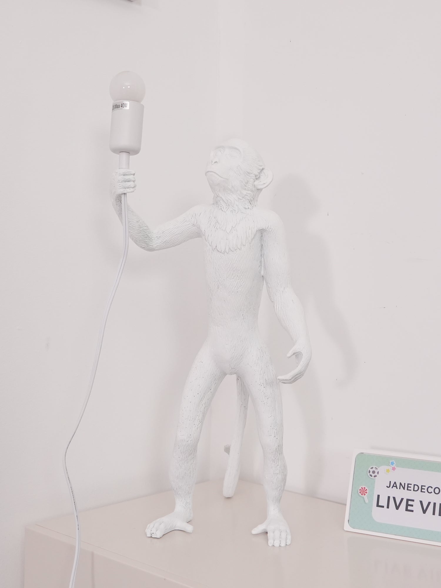Riven Resin Whimsical Table Lamp-Neutral Decor