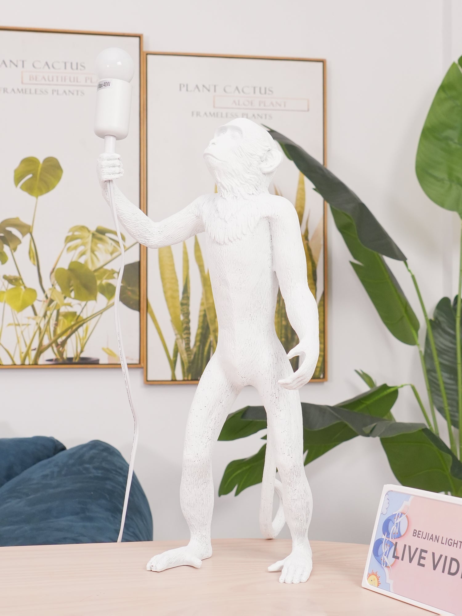 Riven Resin Whimsical Table Lamp-Neutral Decor