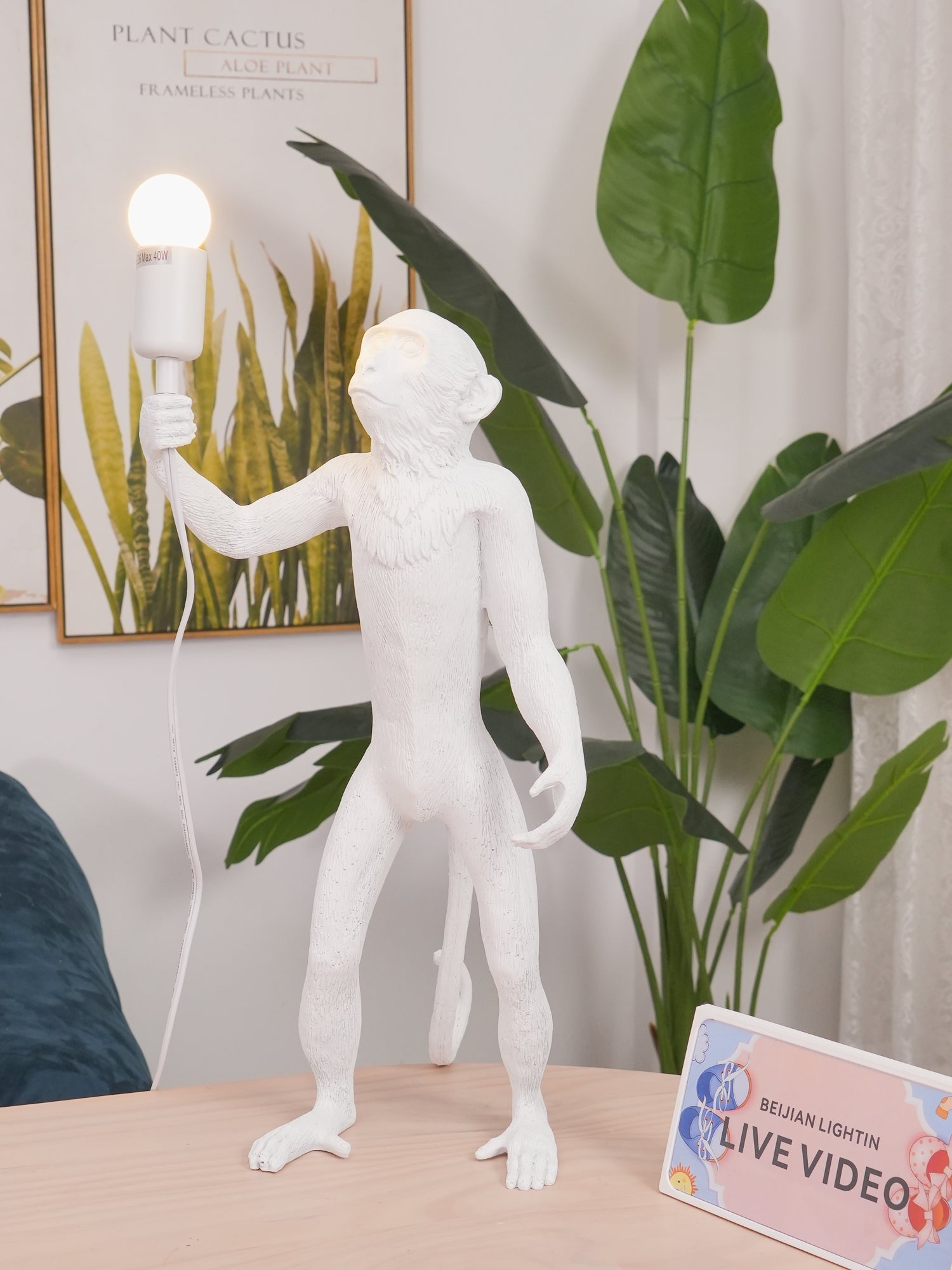 Riven Resin Whimsical Table Lamp-Neutral Decor