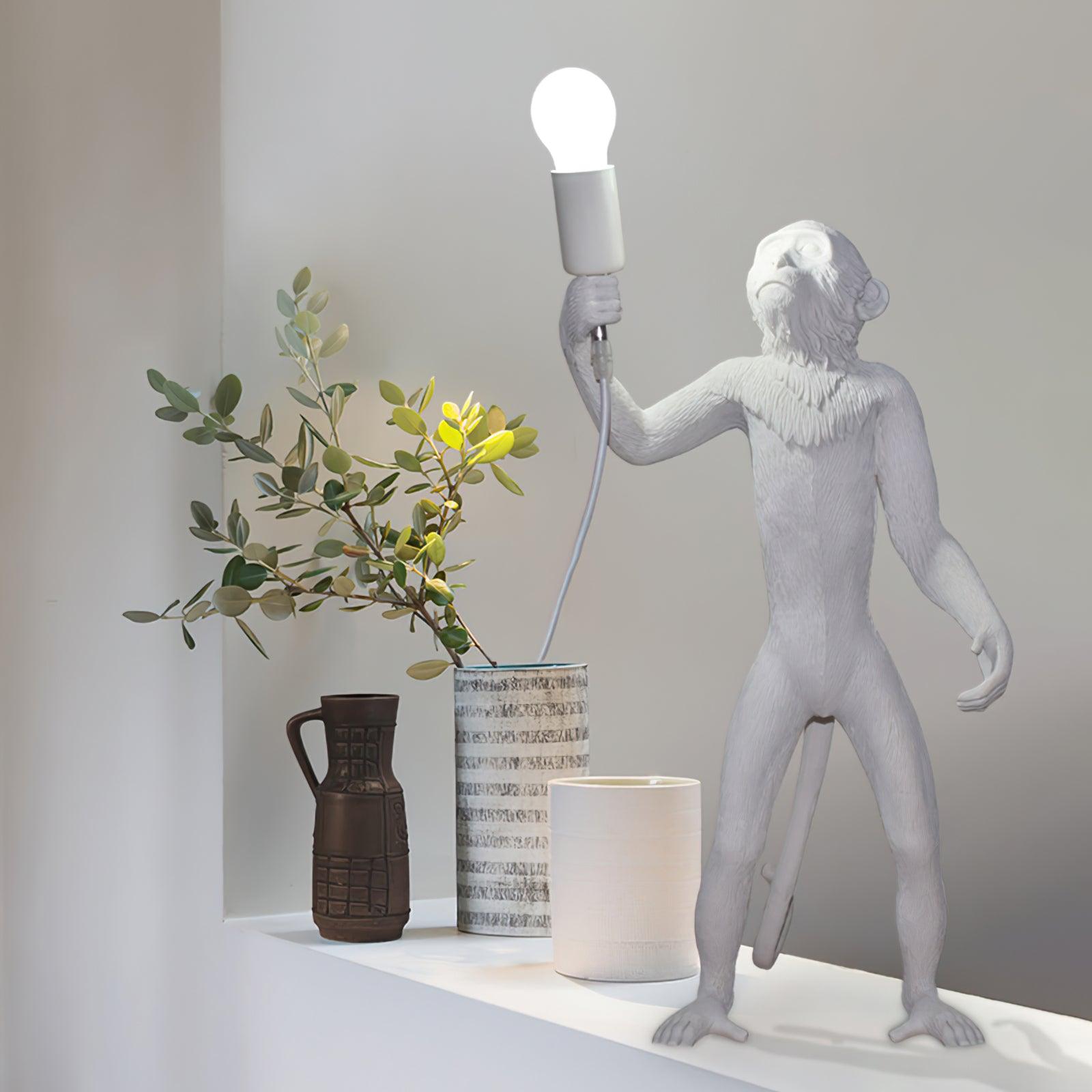 Riven Resin Whimsical Table Lamp-Neutral Decor