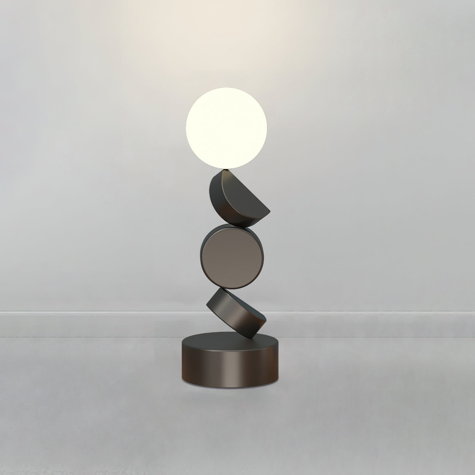 Veloz Floor Lamp Monolith Cube Black Base-Neutral Decor
