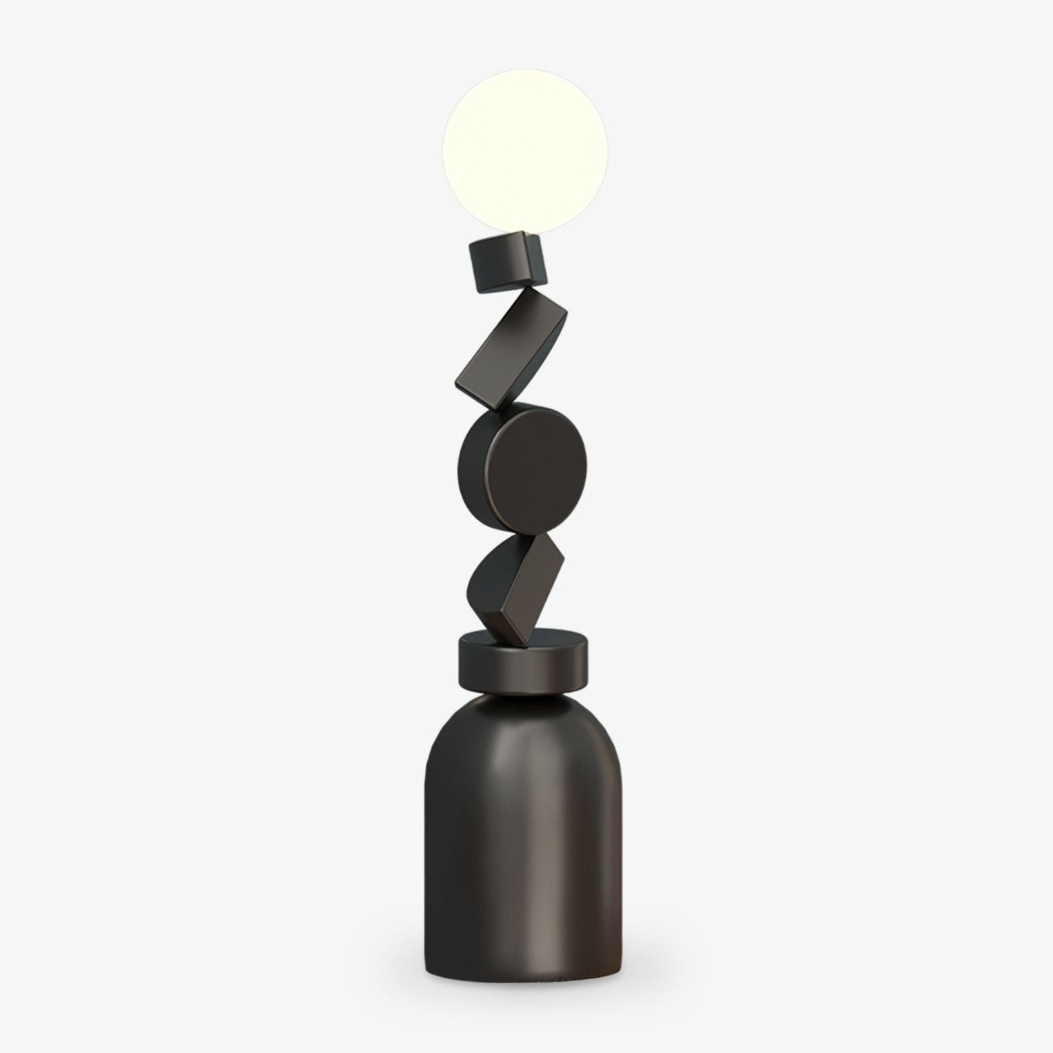 Veloz Floor Lamp Monolith Cube Black Base-Neutral Decor