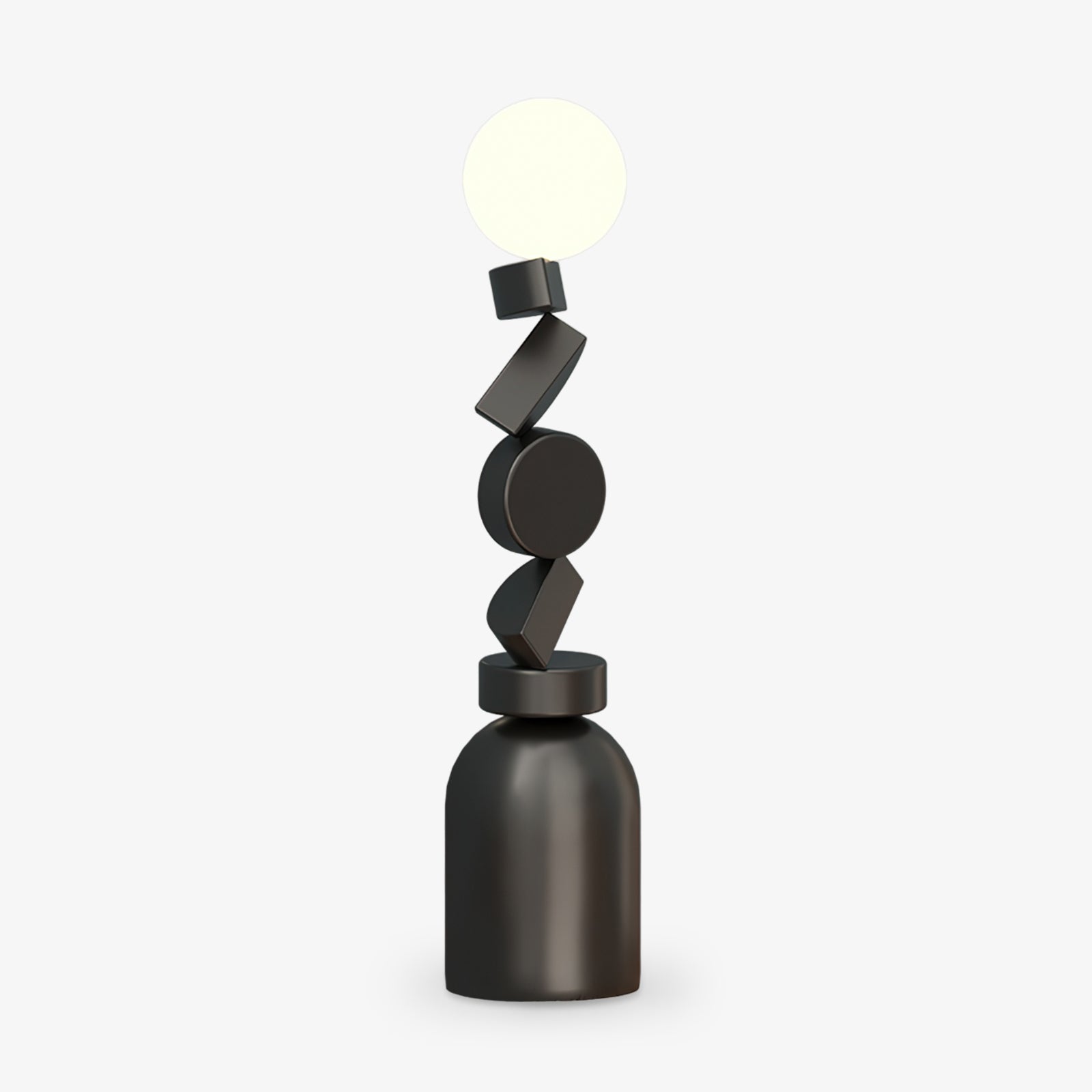 Veloz Floor Lamp Monolith Cube Black Base-Neutral Decor