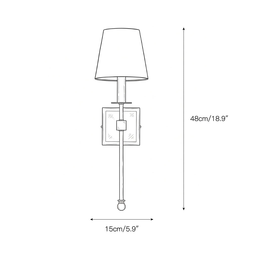 Front view of the Monroe Wall Lamp against a neutral wall.
