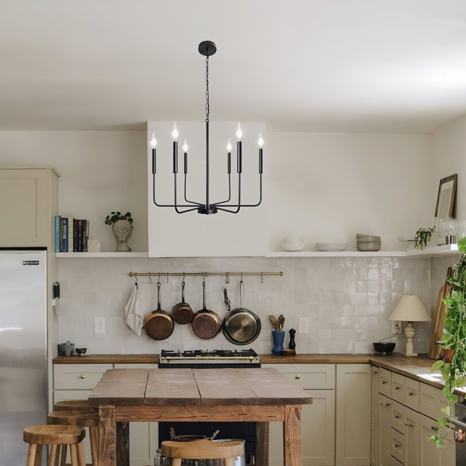 Lustra Chandelier Candle Arm Modern-Neutral Decor