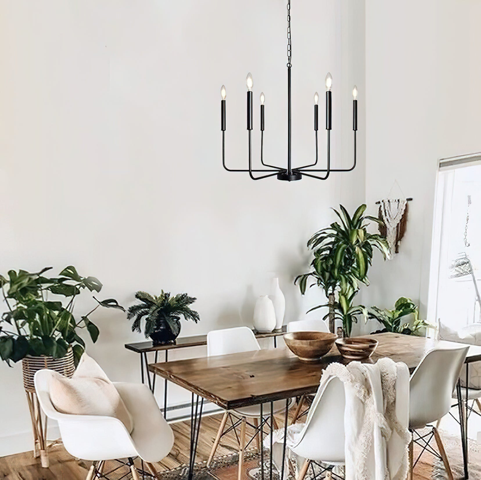 Lustra Chandelier Candle Arm Modern-Neutral Decor