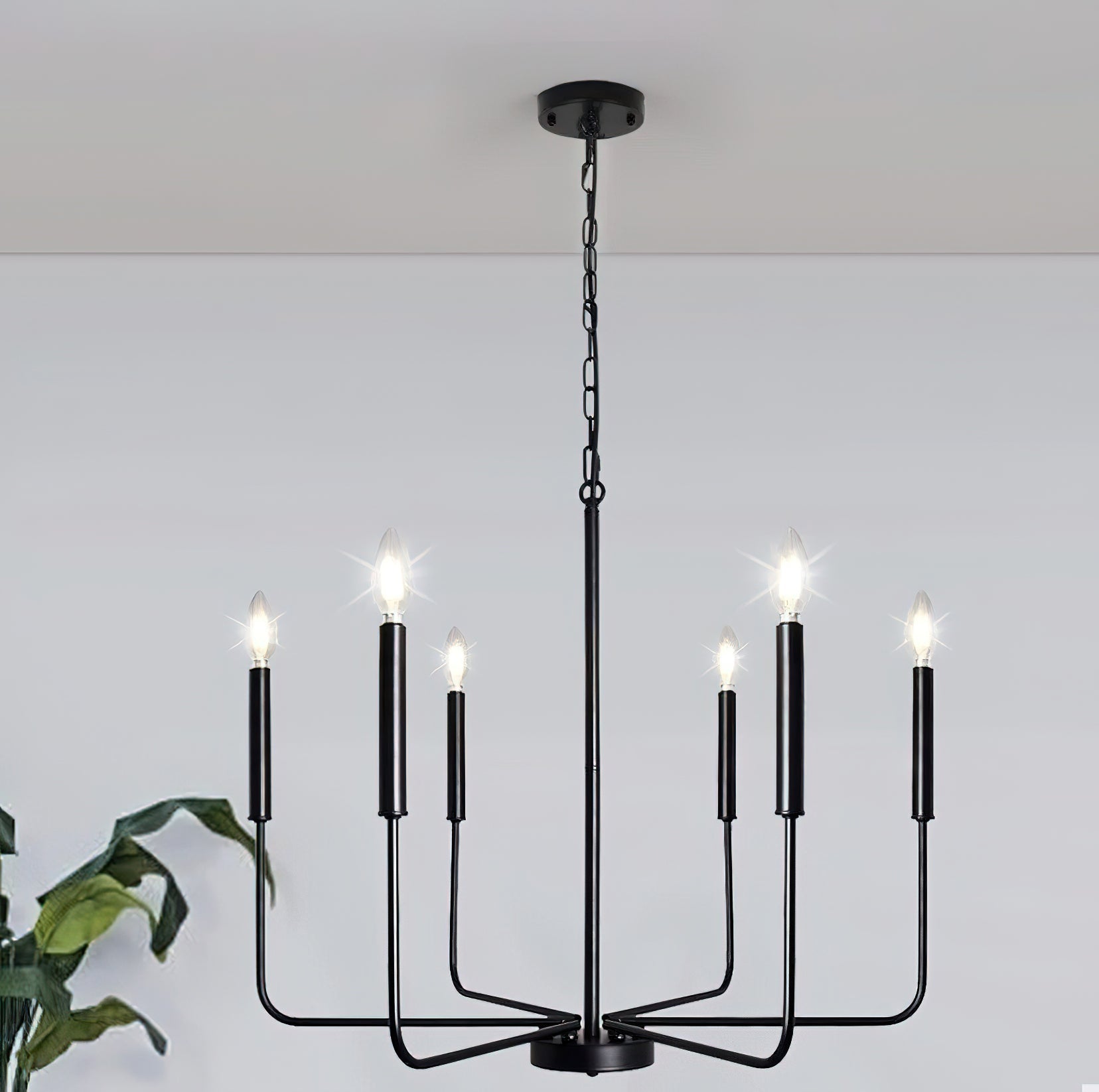 Lustra Chandelier Candle Arm Modern-Neutral Decor