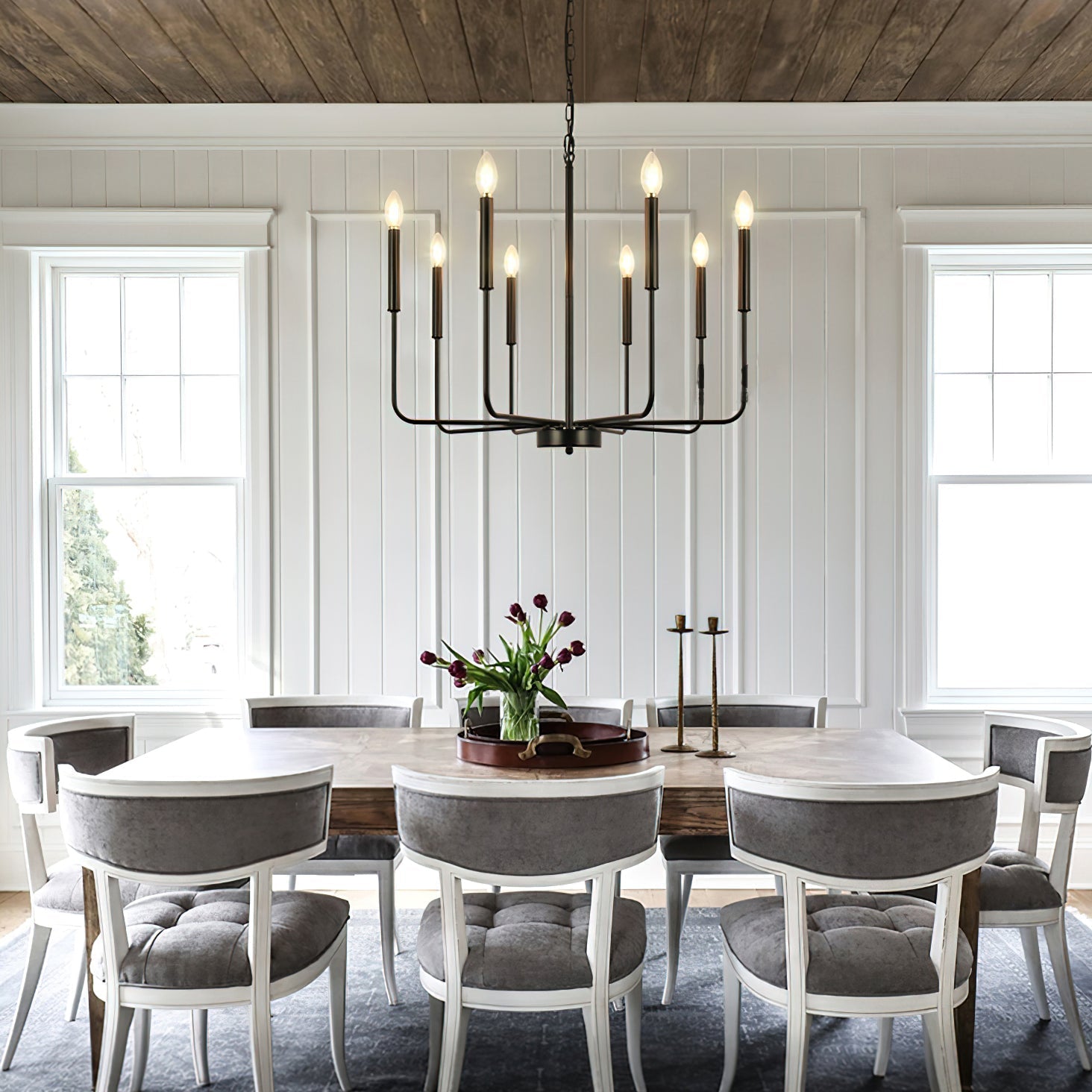 Lustra Chandelier Candle Arm Modern-Neutral Decor