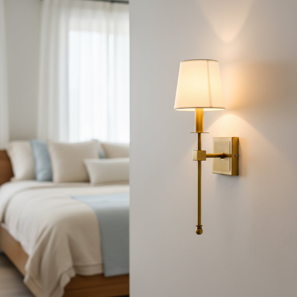 Angled view of the Monroe Wall Lamp showcasing its classic design.