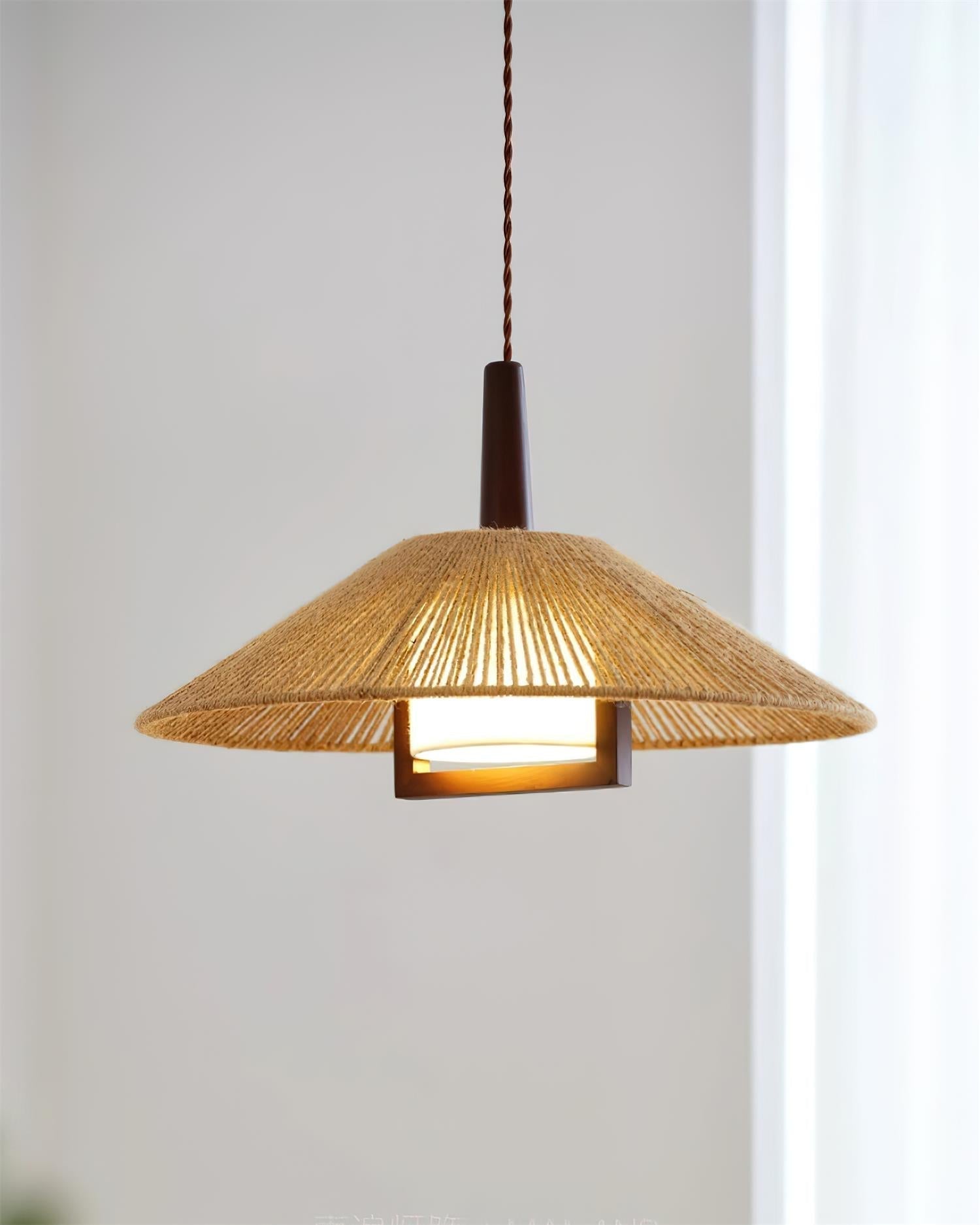 Fidoya Woven Rattan Cone Pendant Light