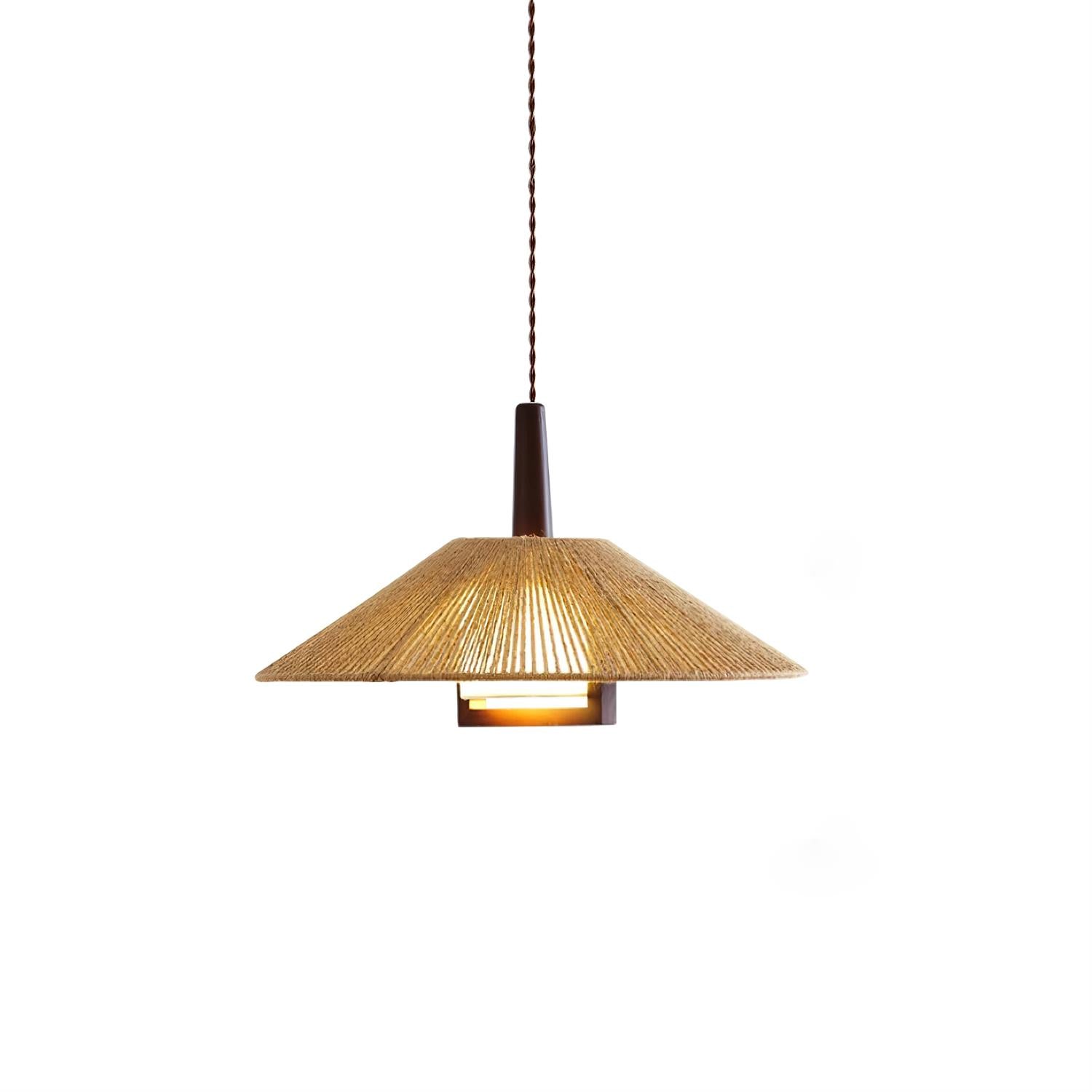 Fidoya Woven Rattan Cone Pendant Light