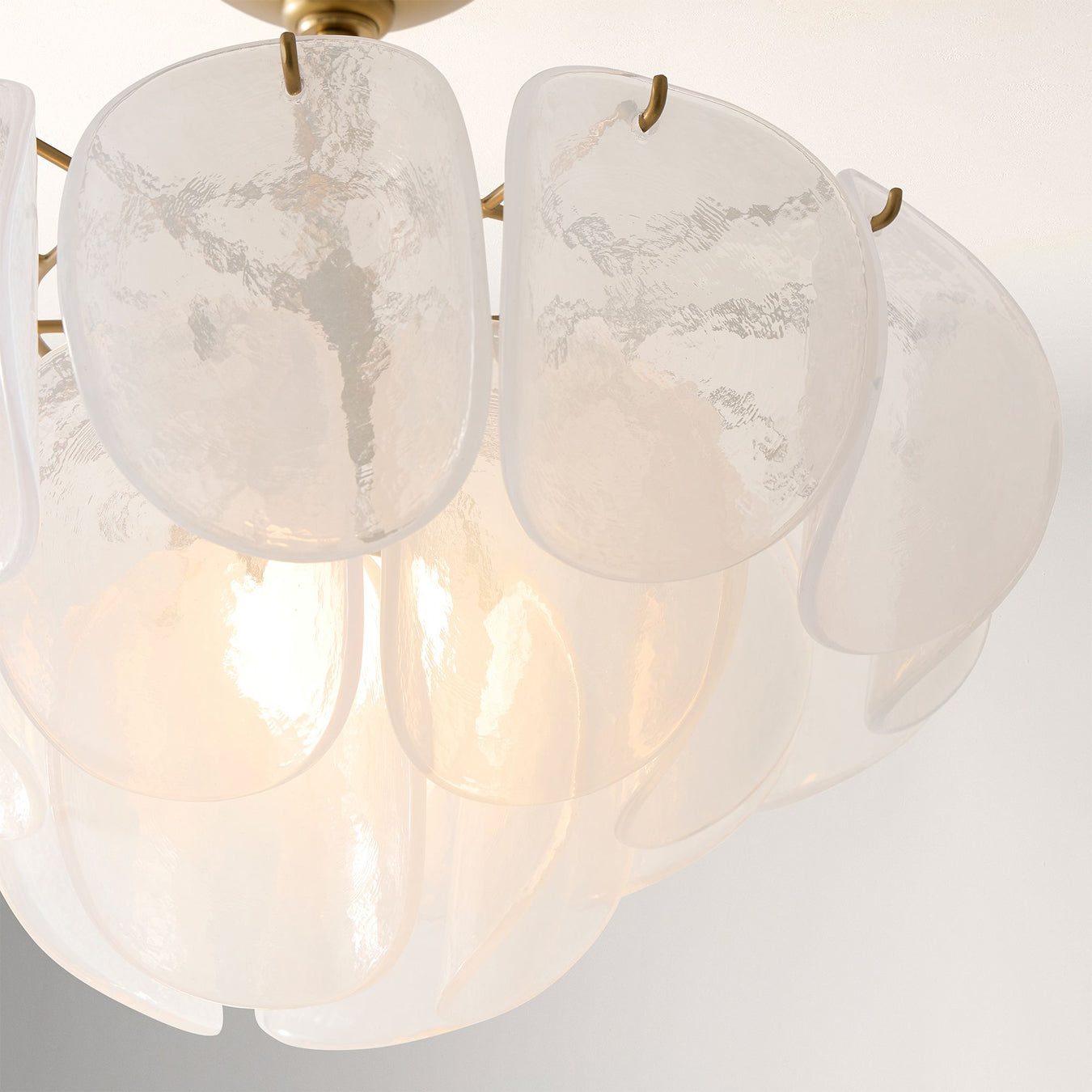 Side profile of the Montecito Glass Ceiling Mount, showing its cloud-like silhouette.