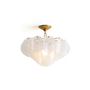 Montecito Glass Ceiling Mount with layered panels, viewed from below.