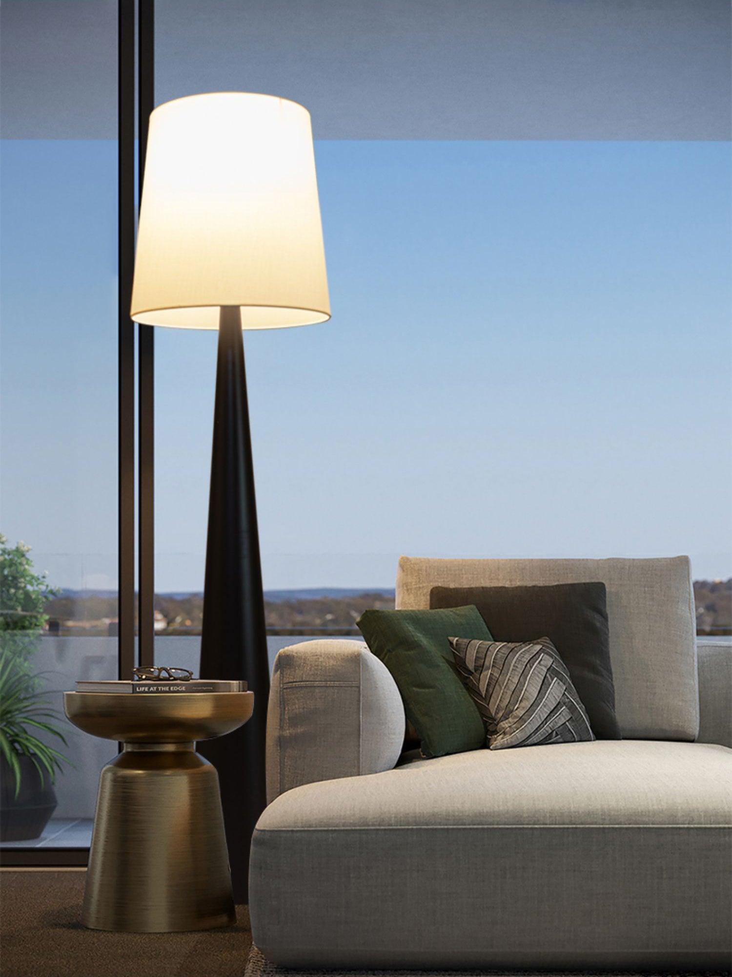Brenor Fabric Minimalist Floor Lamp-Neutral Decor