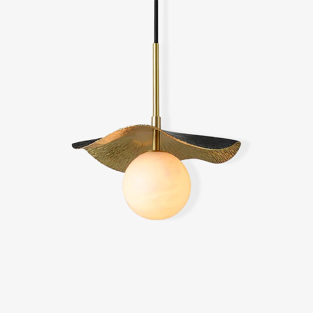 Talem Leaf Canopy Alabaster Pendant Light-Neutral Decor