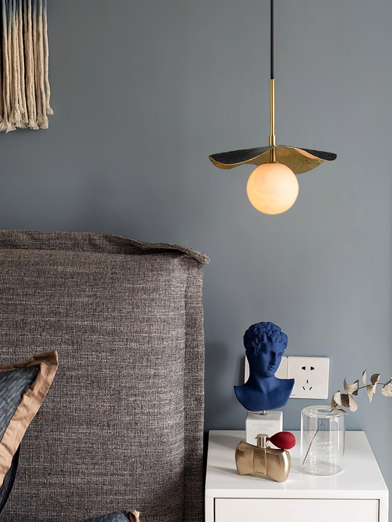 Talem Leaf Canopy Alabaster Pendant Light-Neutral Decor