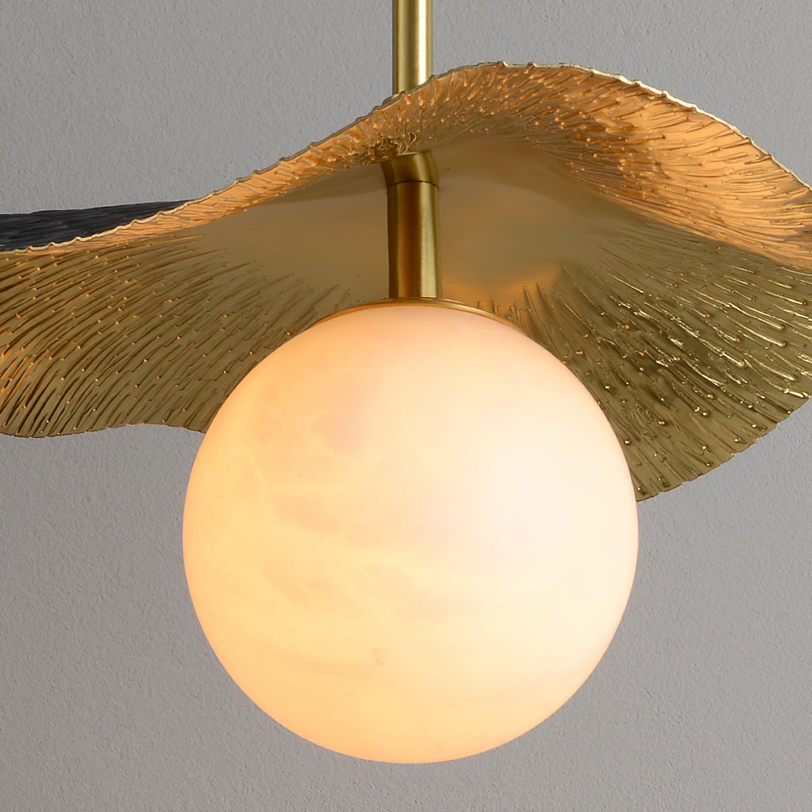 Talem Leaf Canopy Alabaster Pendant Light-Neutral Decor