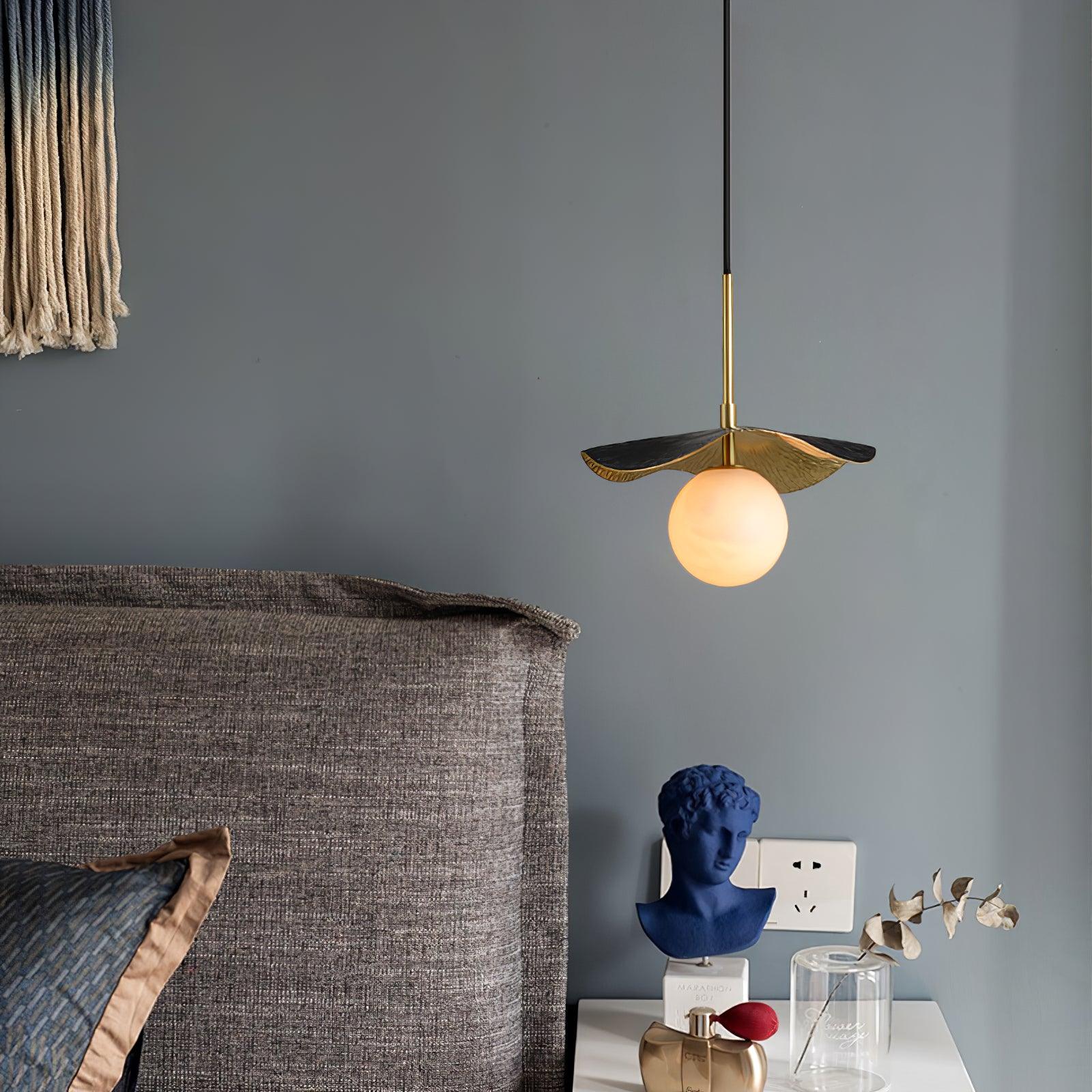 Talem Leaf Canopy Alabaster Pendant Light-Neutral Decor