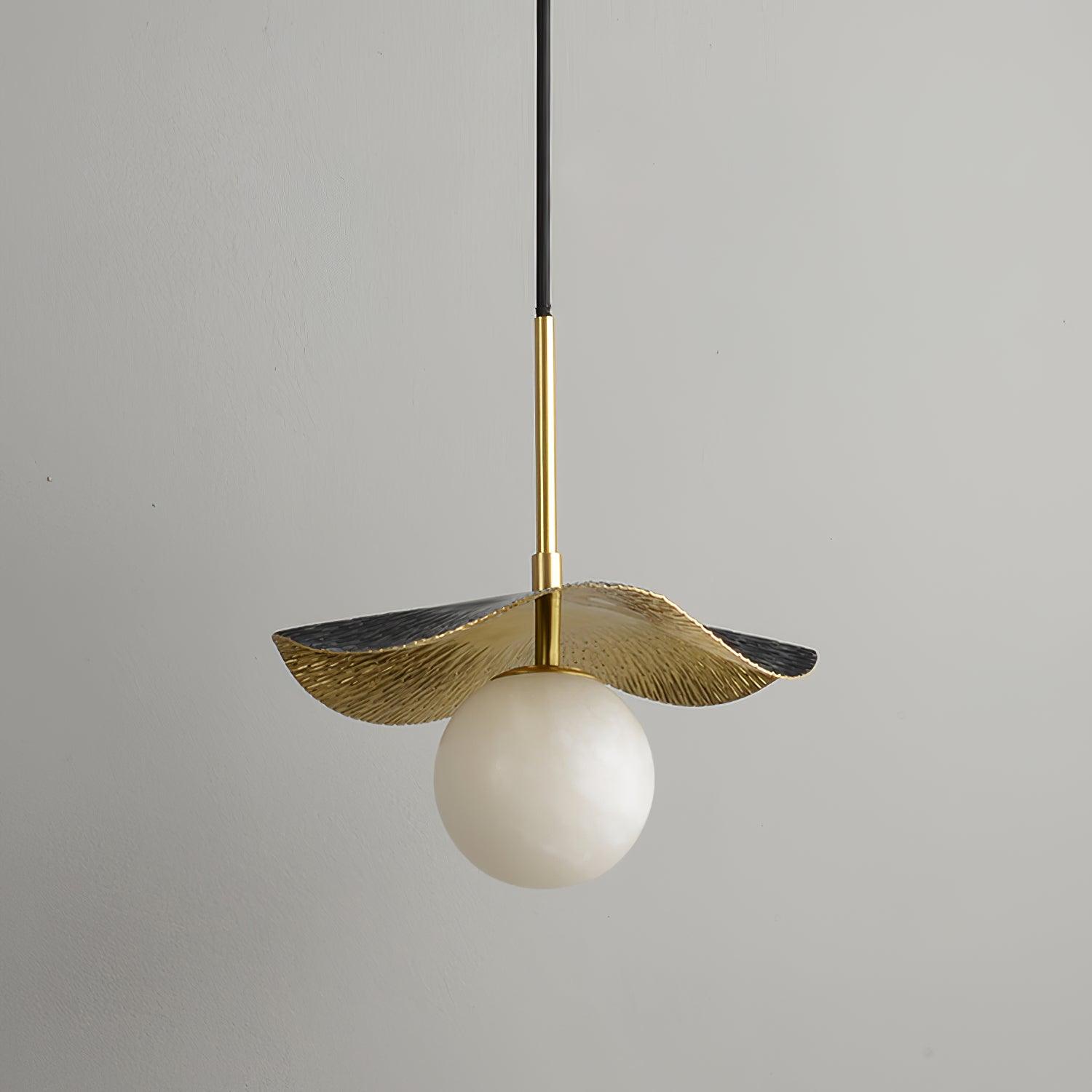 Talem Leaf Canopy Alabaster Pendant Light-Neutral Decor
