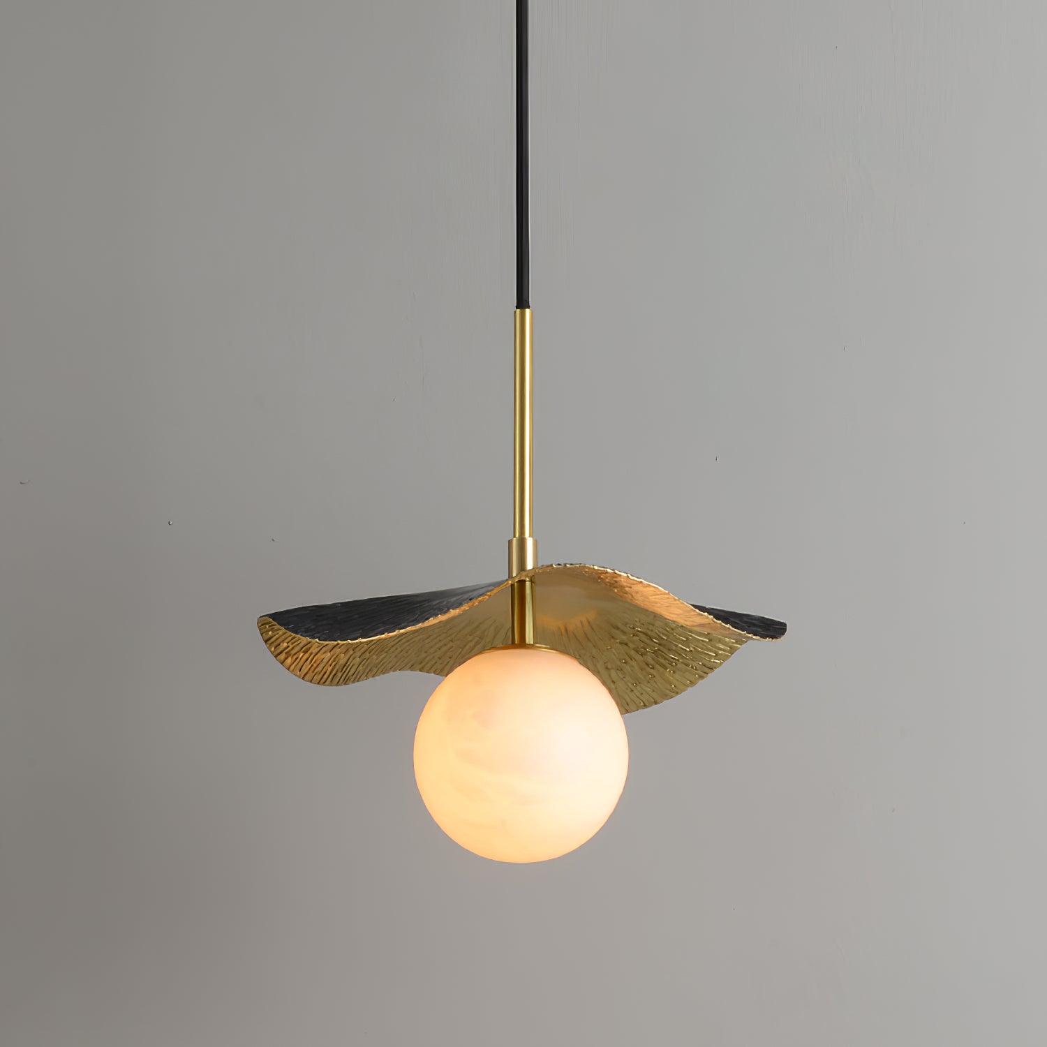 Talem Leaf Canopy Alabaster Pendant Light-Neutral Decor