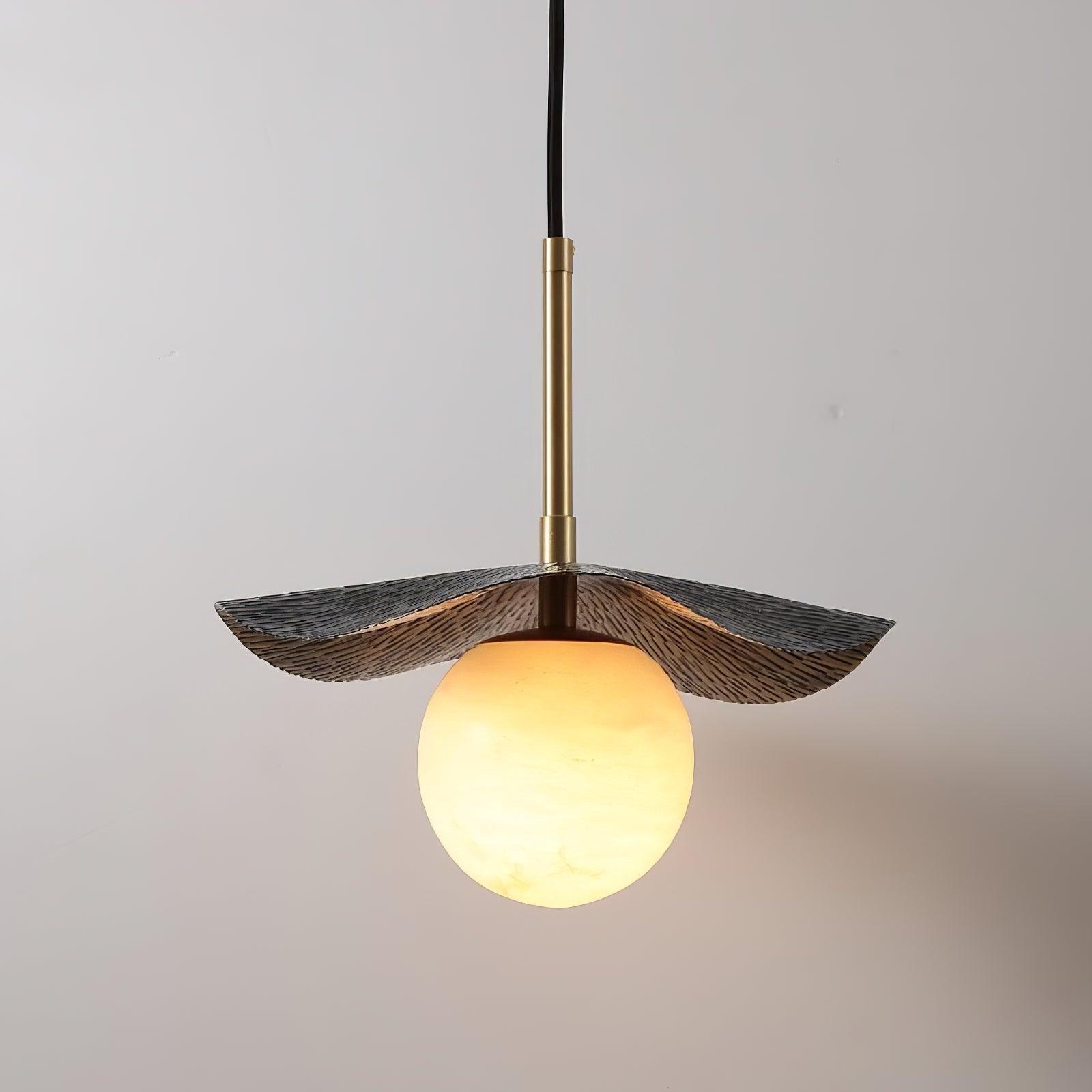 Talem Leaf Canopy Alabaster Pendant Light-Neutral Decor