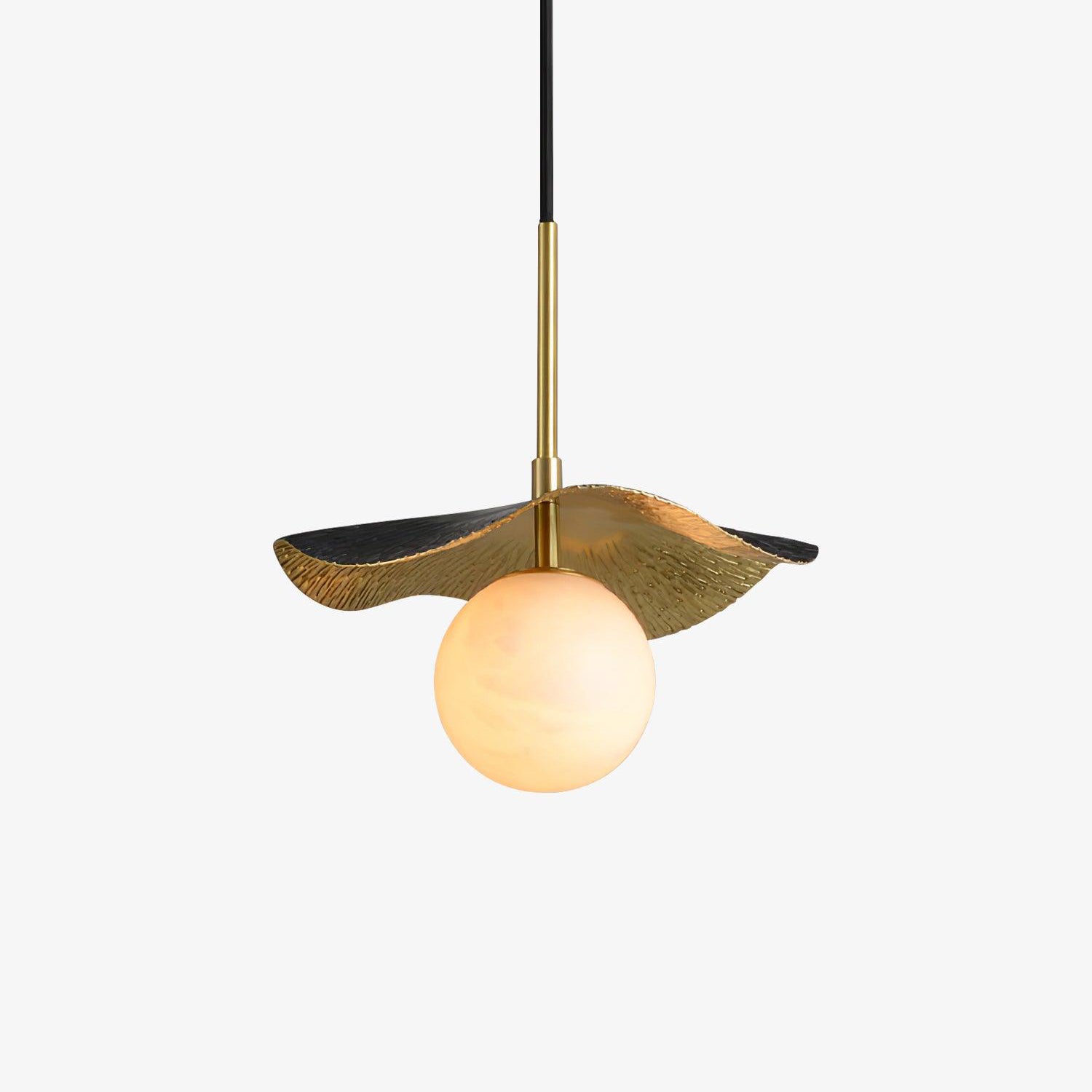 Talem Leaf Canopy Alabaster Pendant Light-Neutral Decor