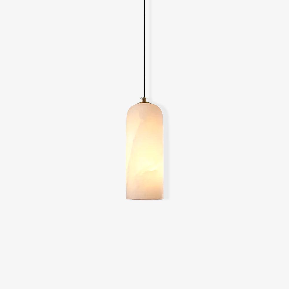 Zashayra Cylindrical Alabaster Pendant Light-Neutral Decor